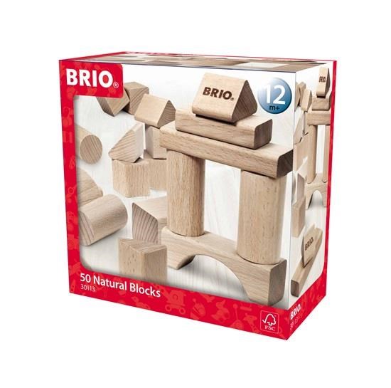 Brio 30113 50 Natural Building Blocks - Baby Spielzeug