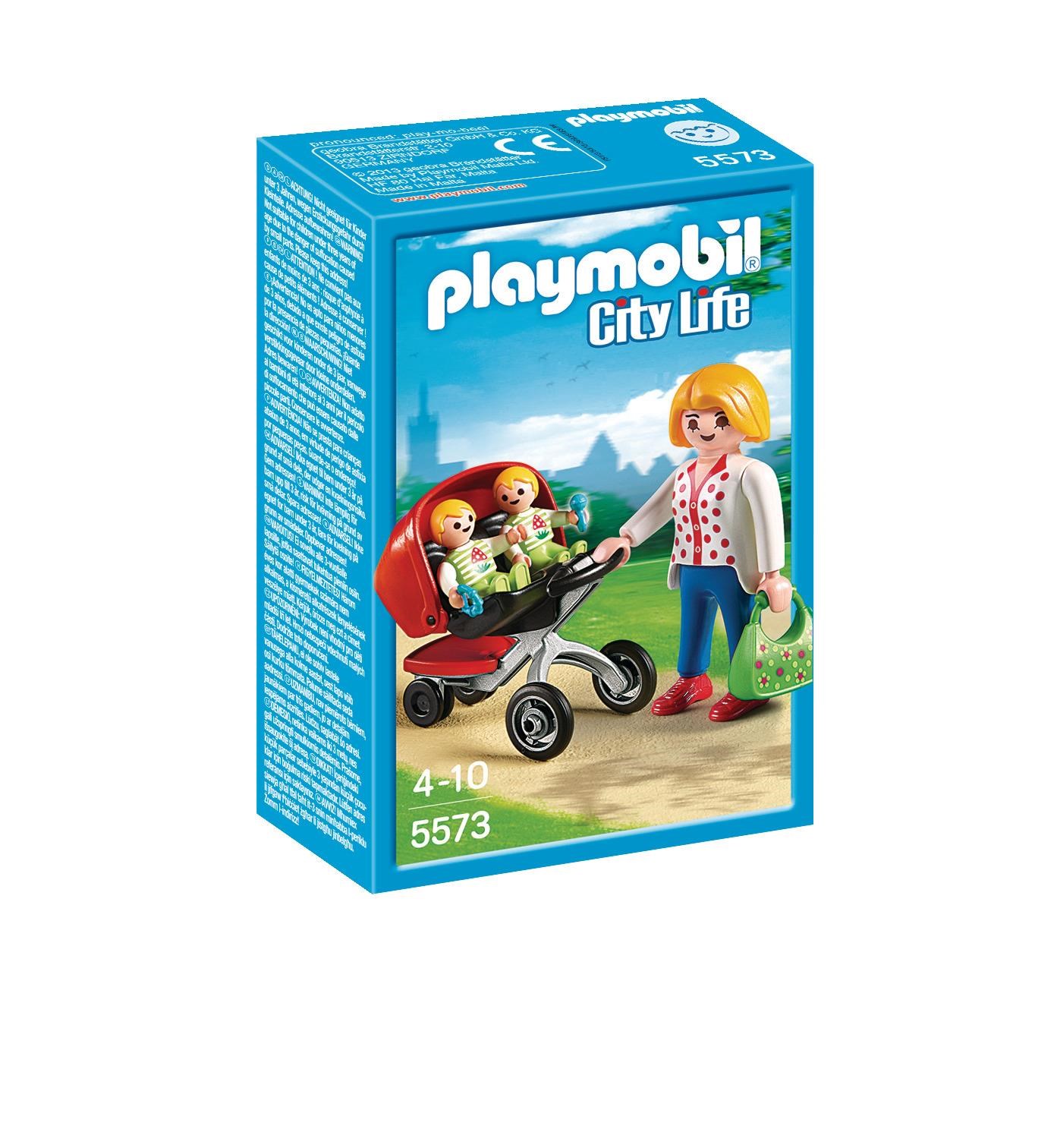 Playmobil Mutter Mit Zwillingskinderwagen - Figuren