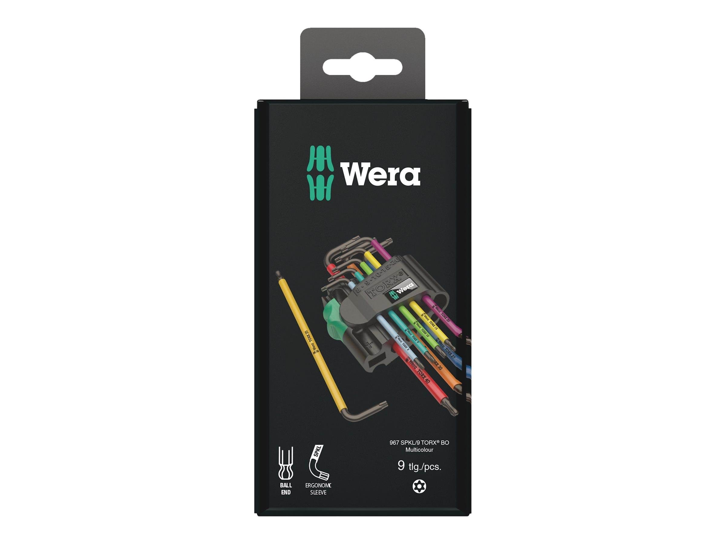 Wera 967 Spkl/9 Torx BO Multicolour Winkelschlüsselsatz, Blacklaser, 9-teilig - Handwerkzeuge