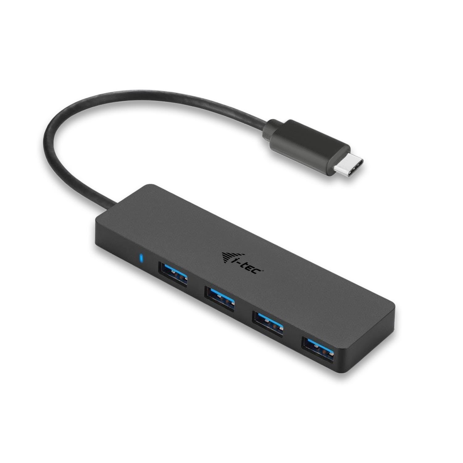 I-tec Usb-c Slim Passive Hub - 4-port - Usb 3.0 - 20 cm Cable Usb-hubs - Usb 3.0 - 4 - Schwarz - Usb Hubs C31hub404