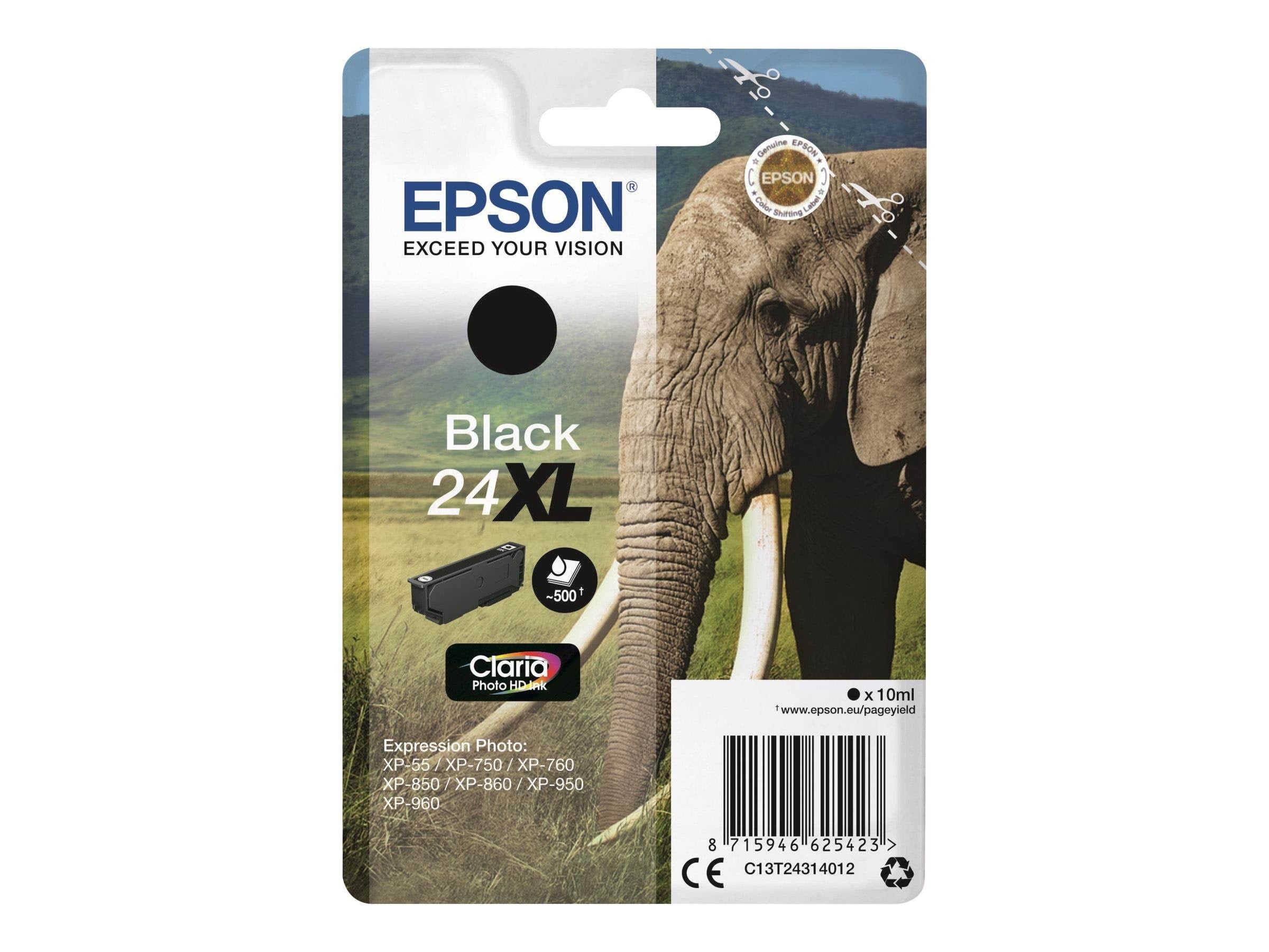 Epson 24xl - Black Ink - Druckerzubehoer Tinte Toner Schwarz C13t24314012