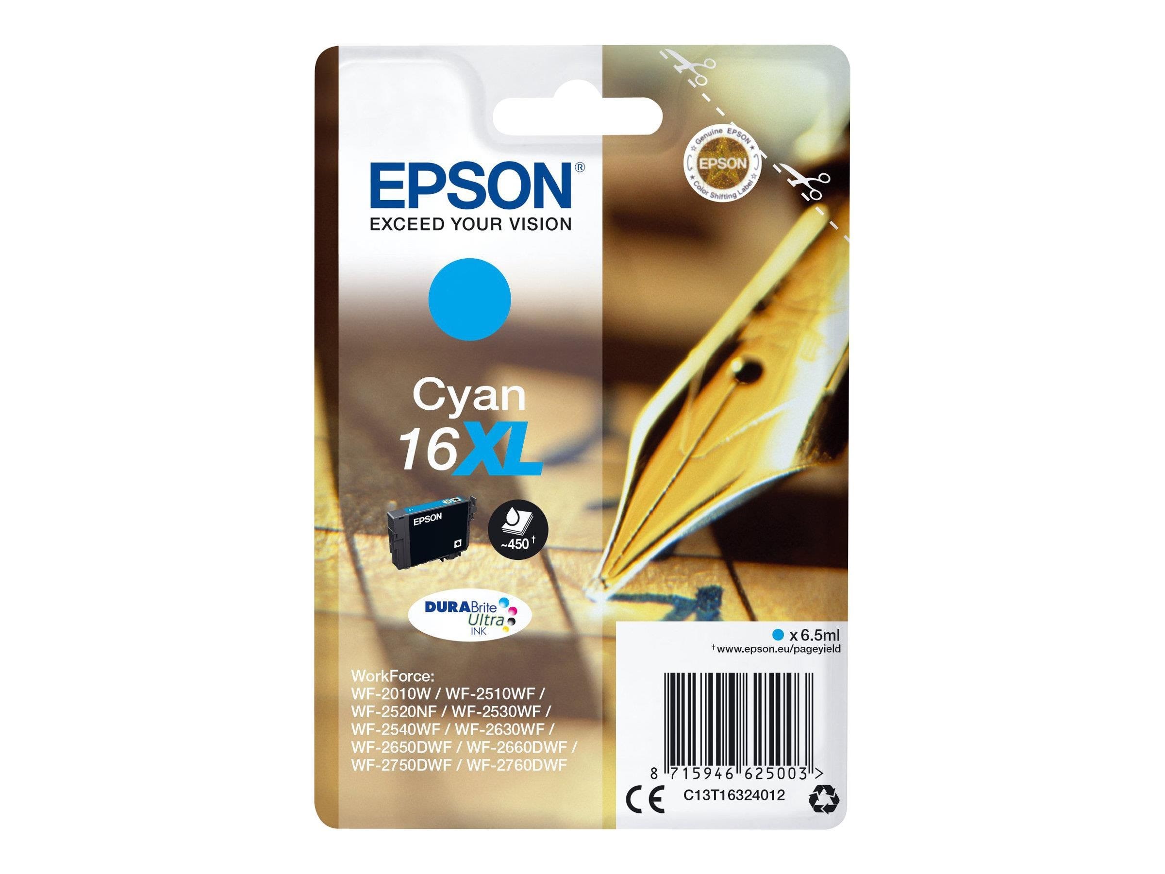 Epson 16xl - Cyan - Druckerzubehoer Tinte Toner C13t16324022