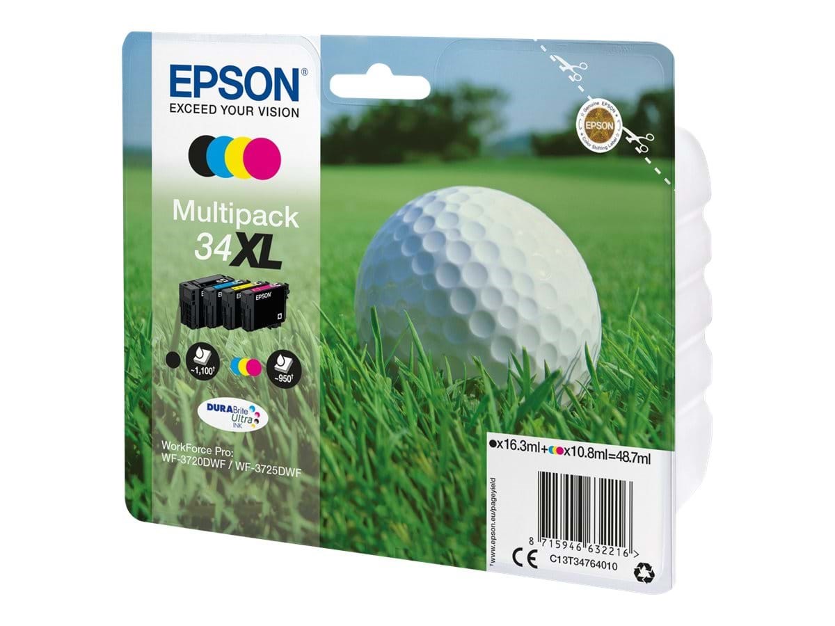 Epson 34xl 4-pack (Black Yellow Magenta Cyan) - Druckerzubehoer Tinte Toner 4 Farben C13t34764020