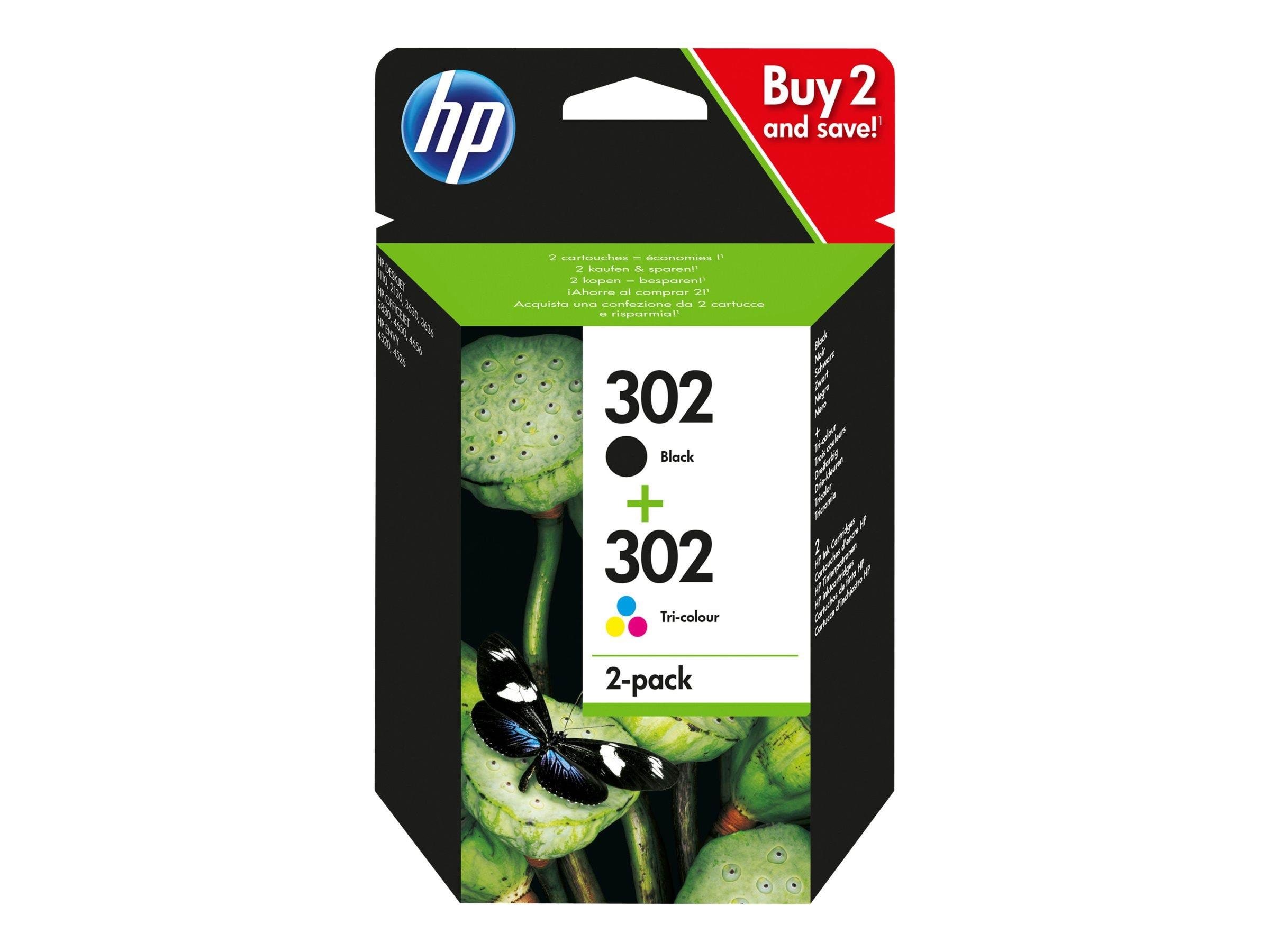 HP 302 / X4d37ae 2-pack Black And Color Ink - Druckerzubehoer Tinte Toner Dye-based Tricolour