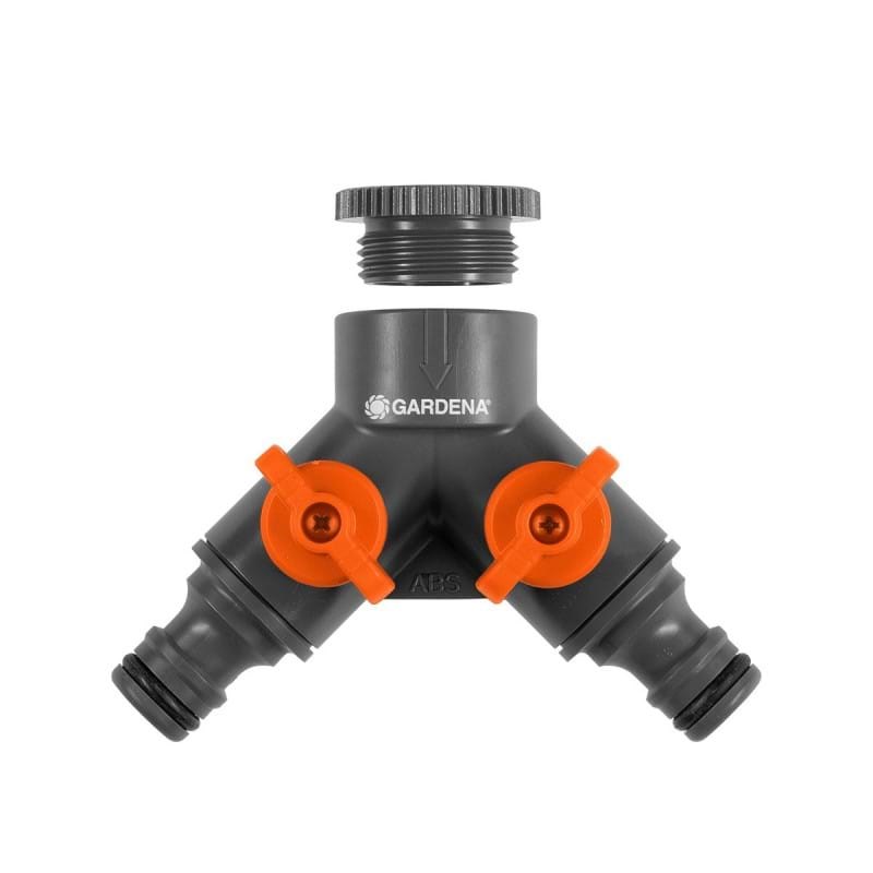 Gardena Twin-tap Connector 26,5 mm (G 3/4") / 21 mm (G 1/2") - Gartenbewaesserung 0936-20