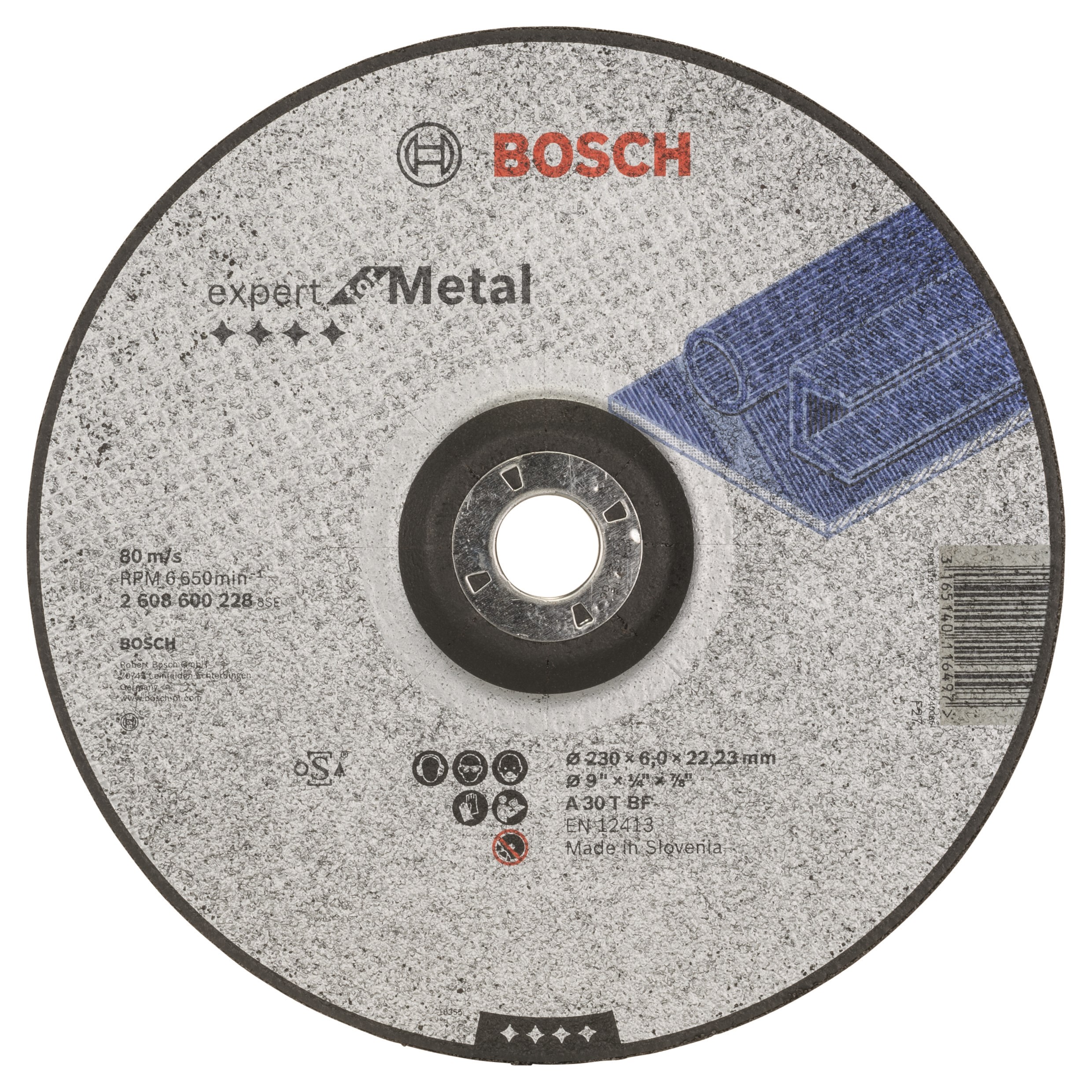 Bosch Slibeskive Metal Ø230x6 - Haus Garten