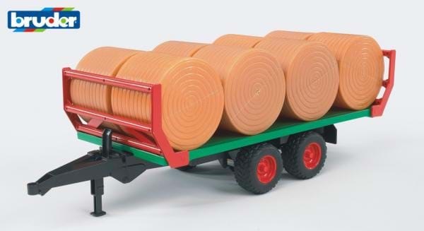 Bruder Bale Transport Trailer With 8 Round Bales - Spielzeugauto