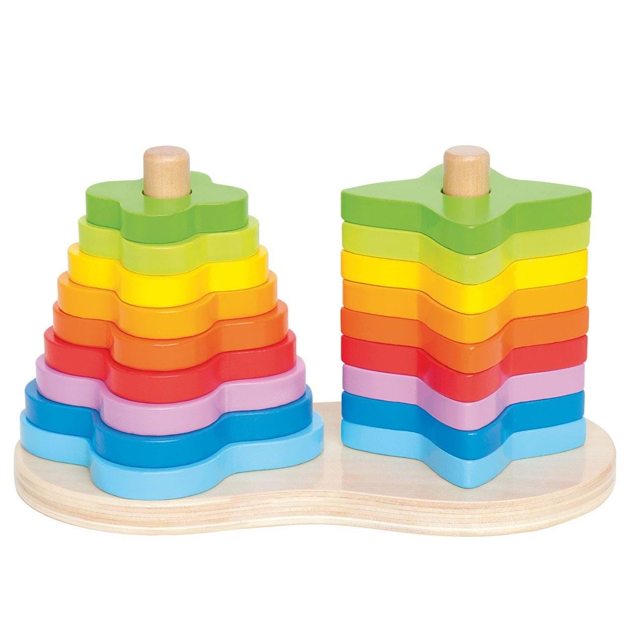 Hape Pile Tower Rainbow - Holzspielzeug