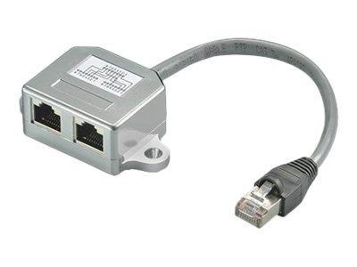 Pro Splitter (Y-adapter) 2x Rj45 - Grau - Netzwerk Kabel 68909