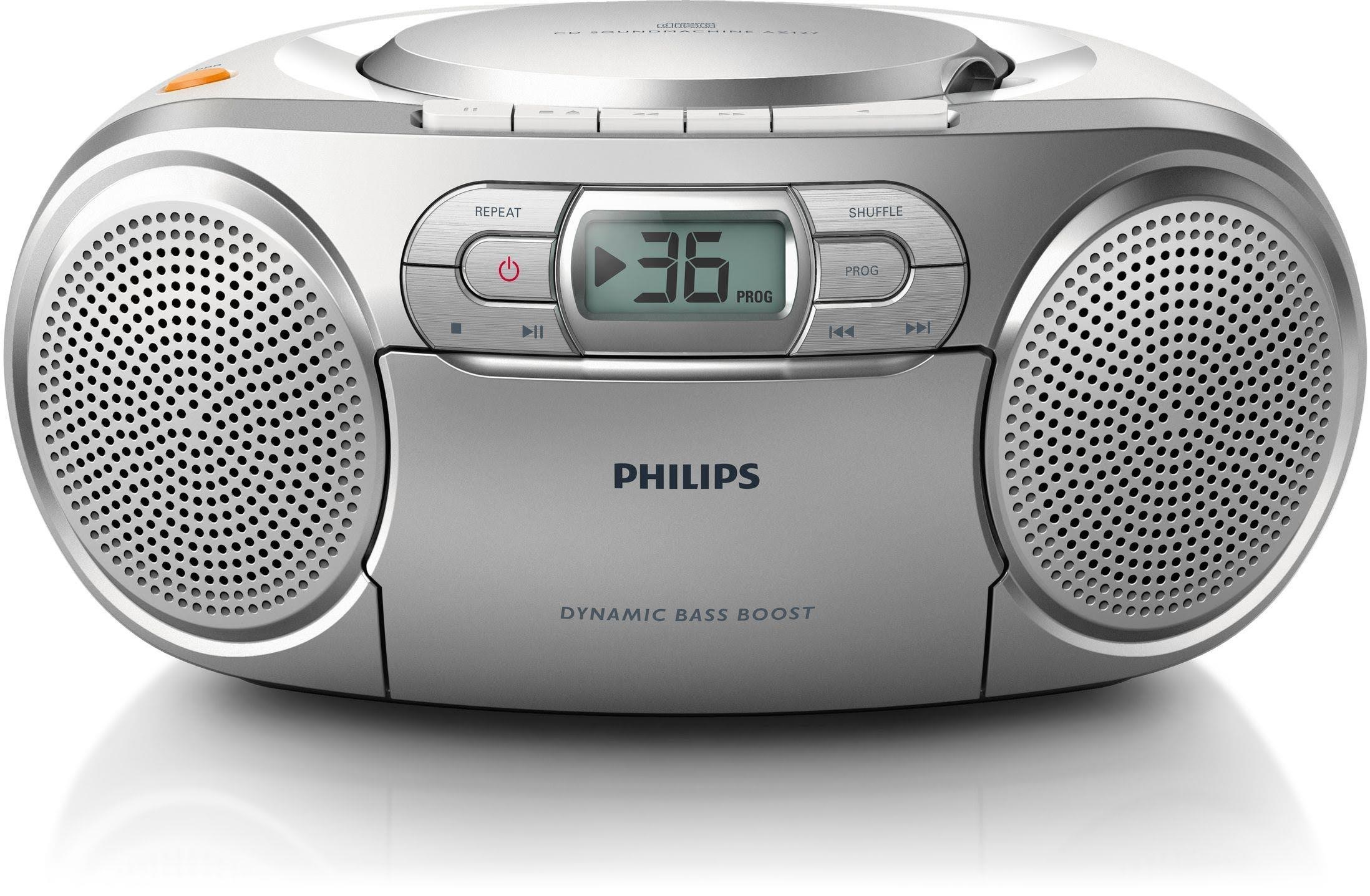 Philips Az127 - Boombox - CD Cassette - FM - Stereo - Silber - Dab Netzwerk Und Radiowecker Az127/12
