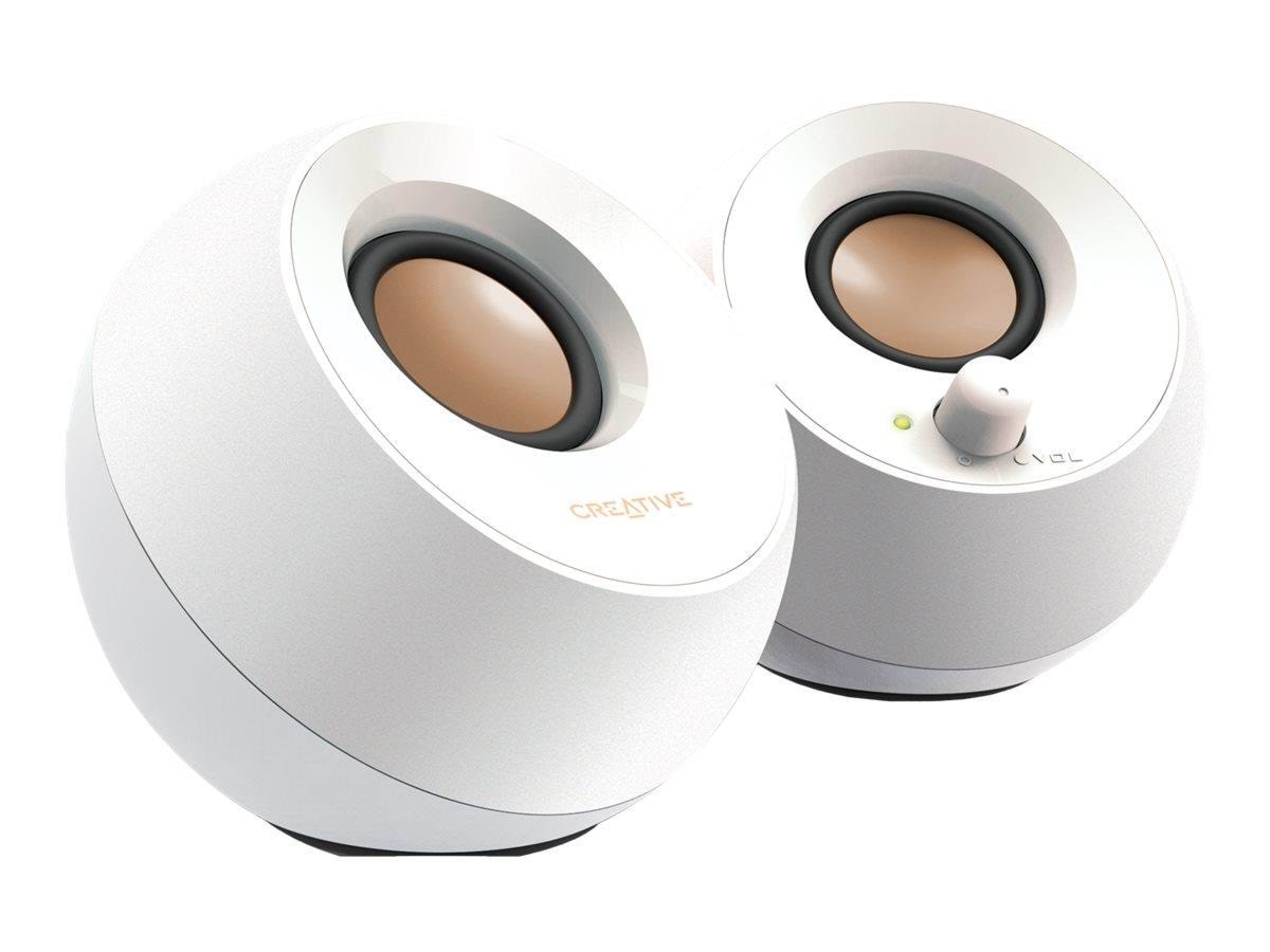 Creative Pebble - 2.0 Pc-lautsprecher - Weiß - Lautsprecher Computer 51mf1680aa001