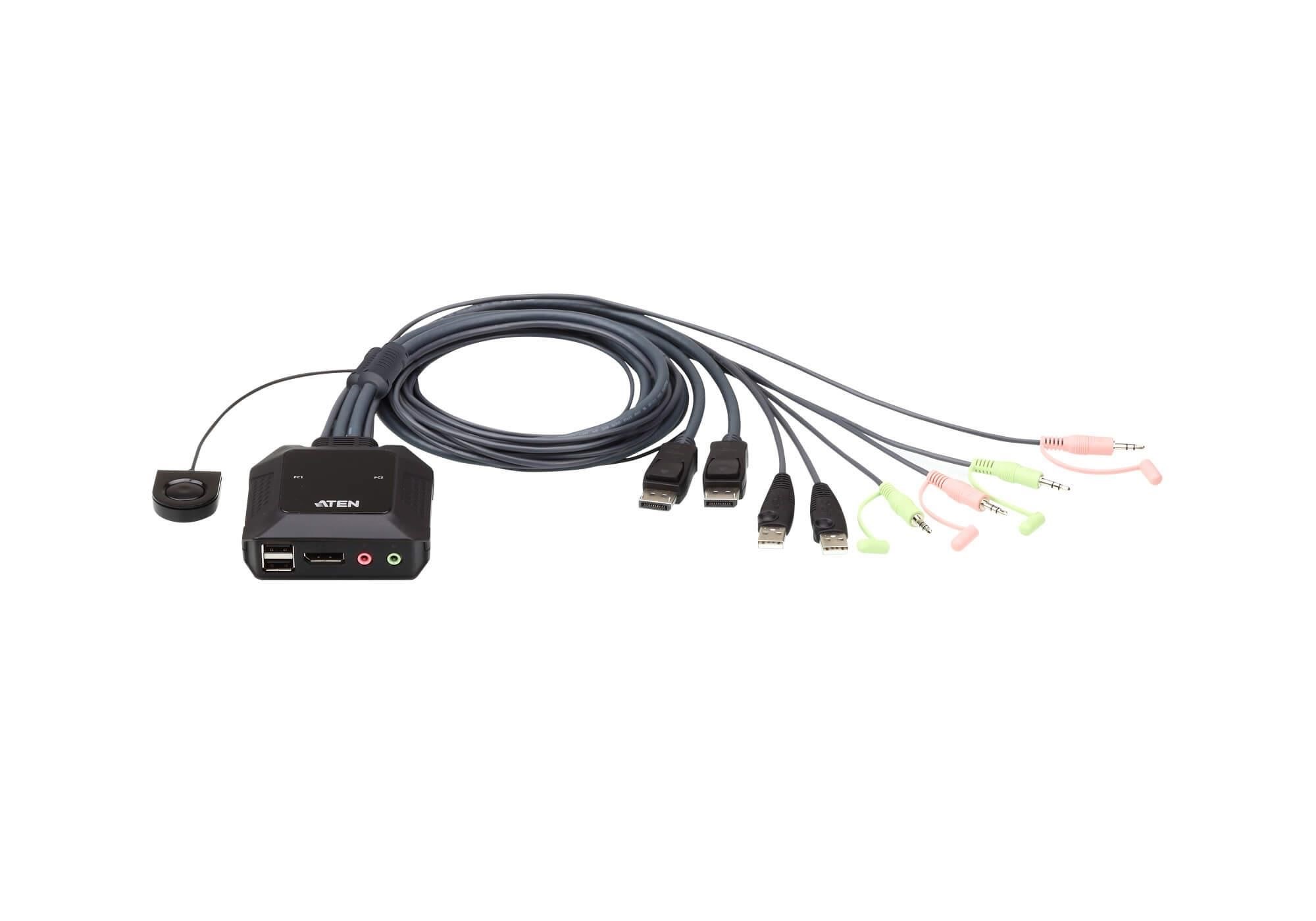 Aten Cs22dp 2P Usb DP Cable Kvm Switch - Kvm Switches