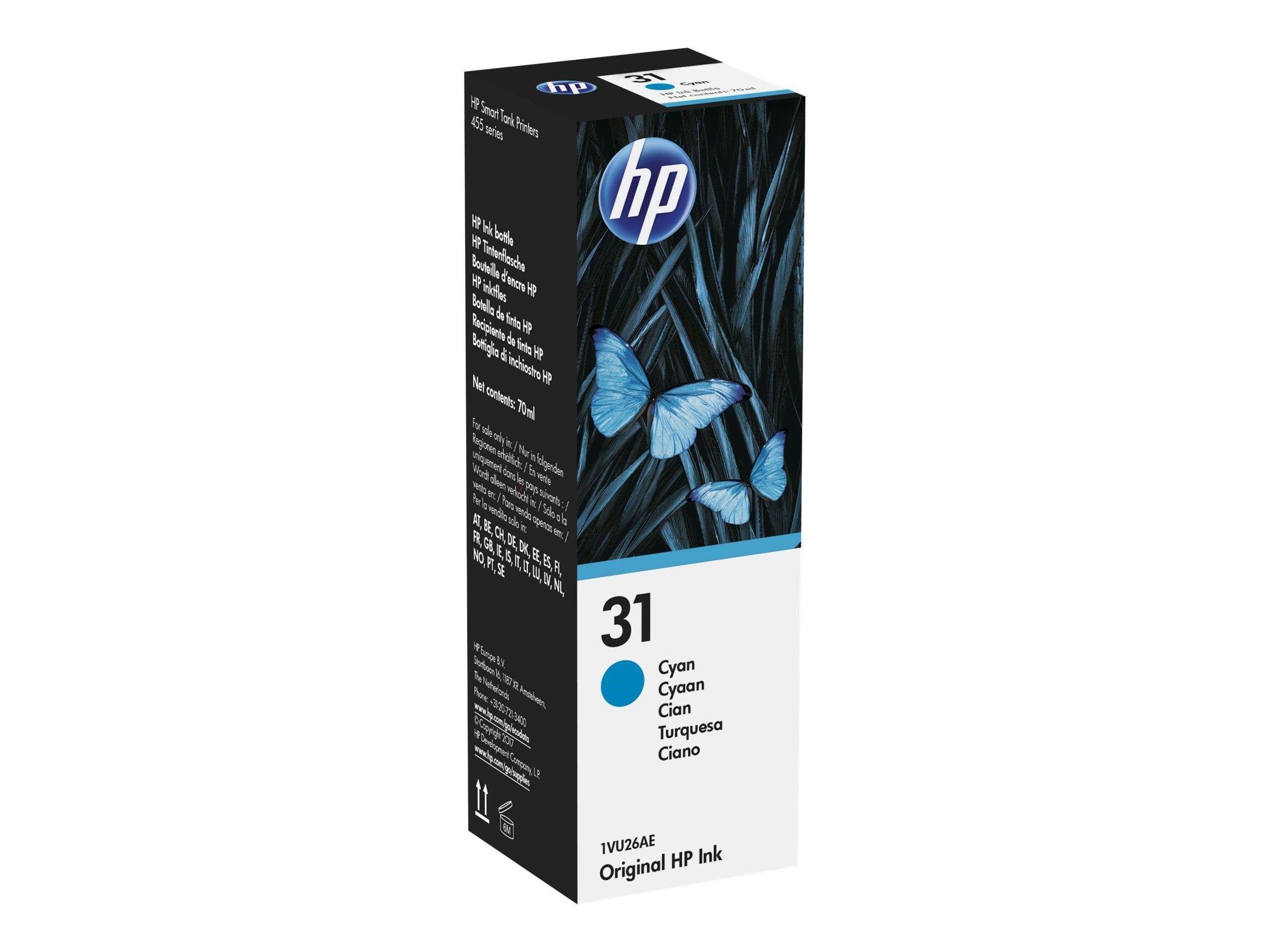 HP 31 / 1vu26ae Cyan Ink - Druckerzubehoer Tinte Toner Farbebasiertes Blau