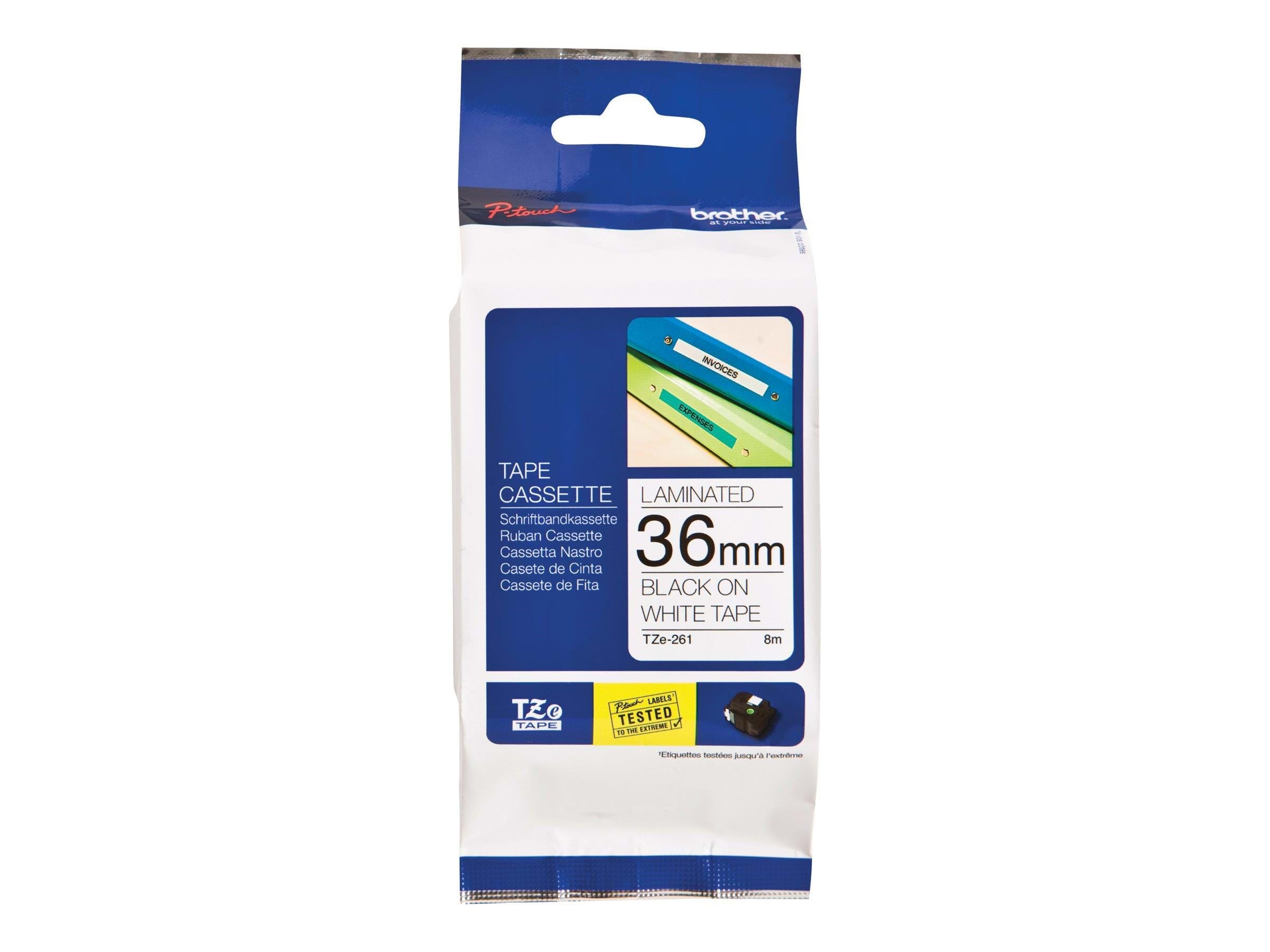 Brother Tze261civ / Tze-261 Black On White Ribbon (36mm x 8m) - Papier Fotopapier Und Etiketten