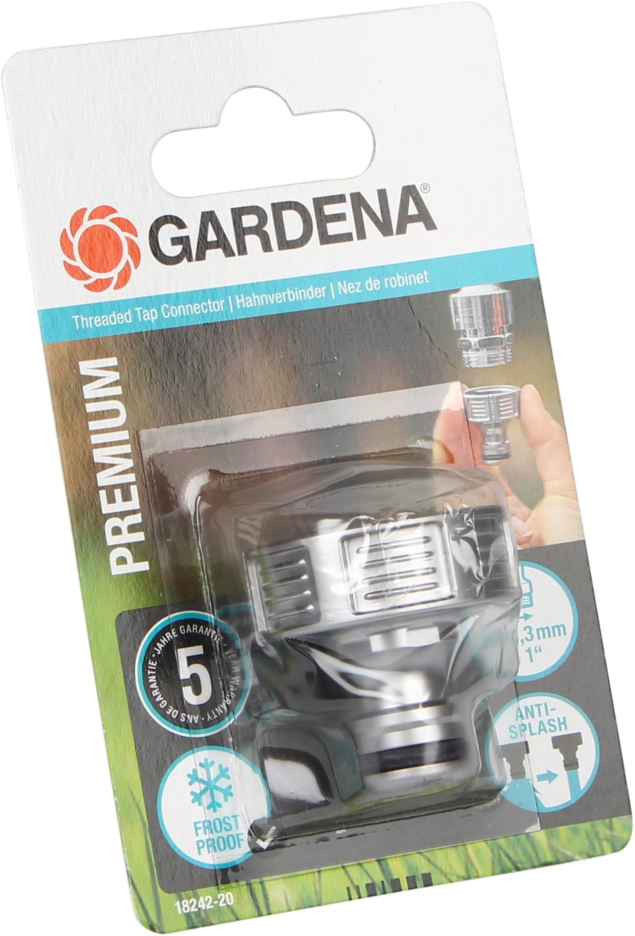Gardena Premium Hahnverbinder 33,3 mm (G 1") - Gartenbewaesserung