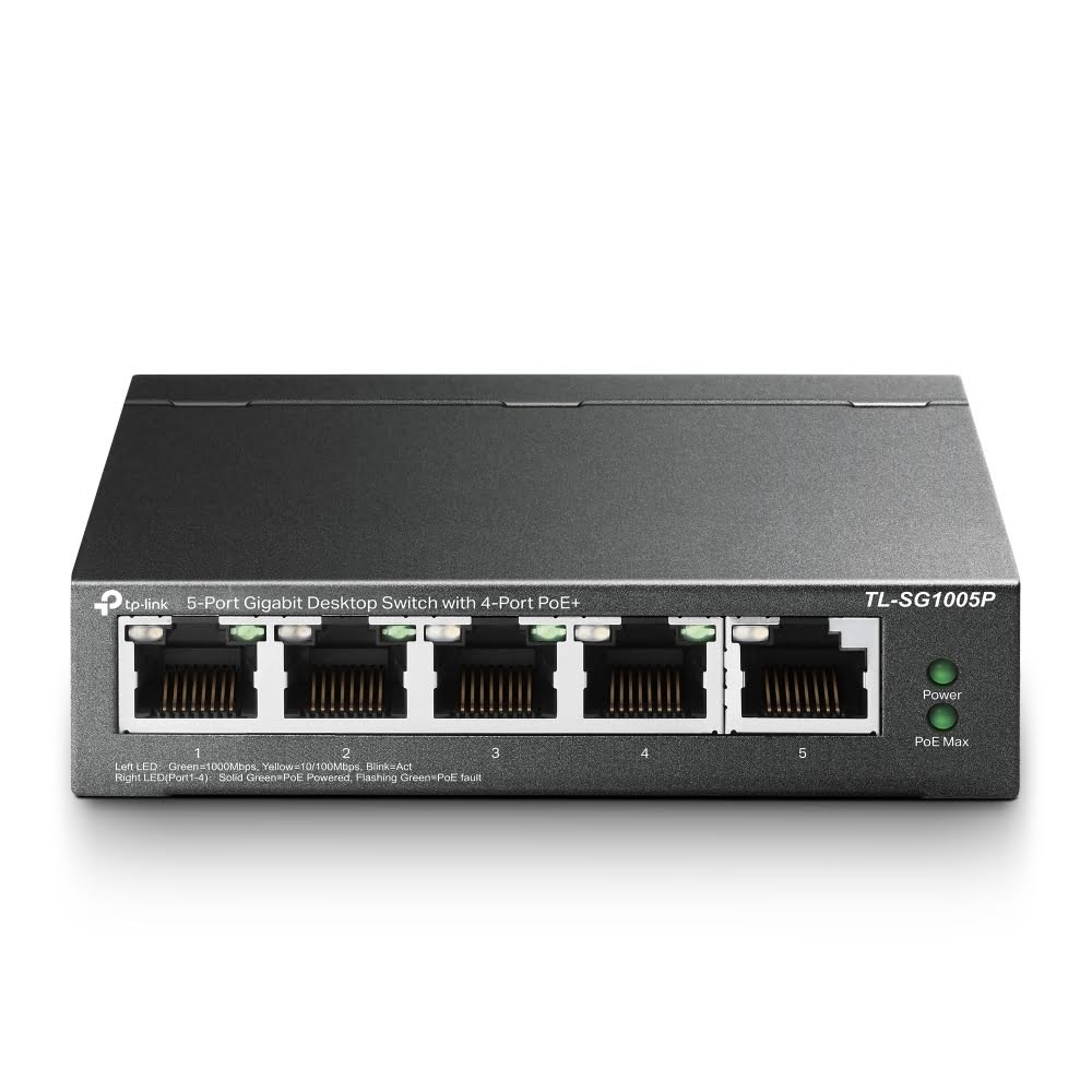 Tp-link Tl-sg1005p 5-port Gigabit Desktop Switch With 4-port Poe+ - Switches
