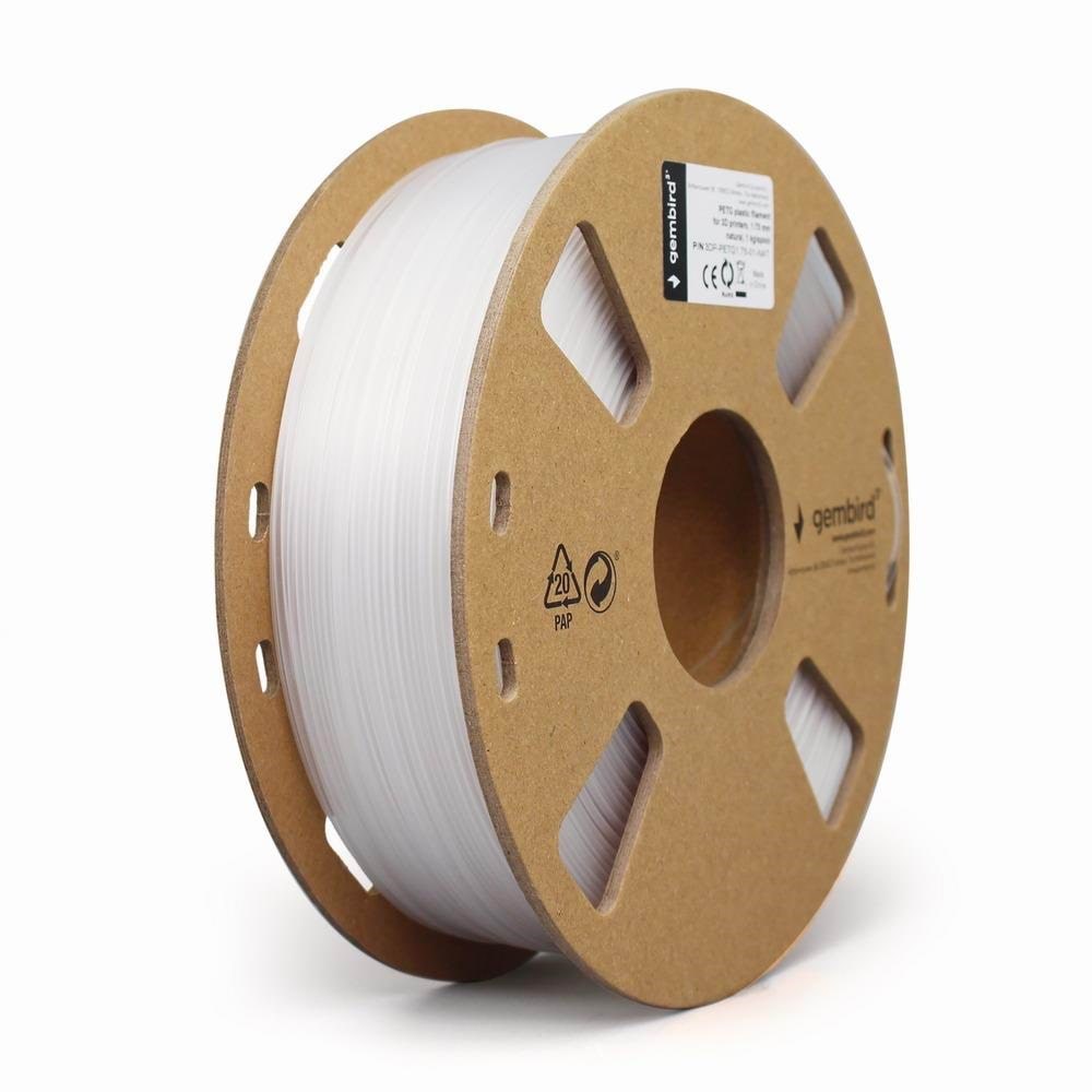 Gembird Petg (Pet, Pett) Filament - White - 1.75mm ø - 1 kg - Filament 3D Drucker