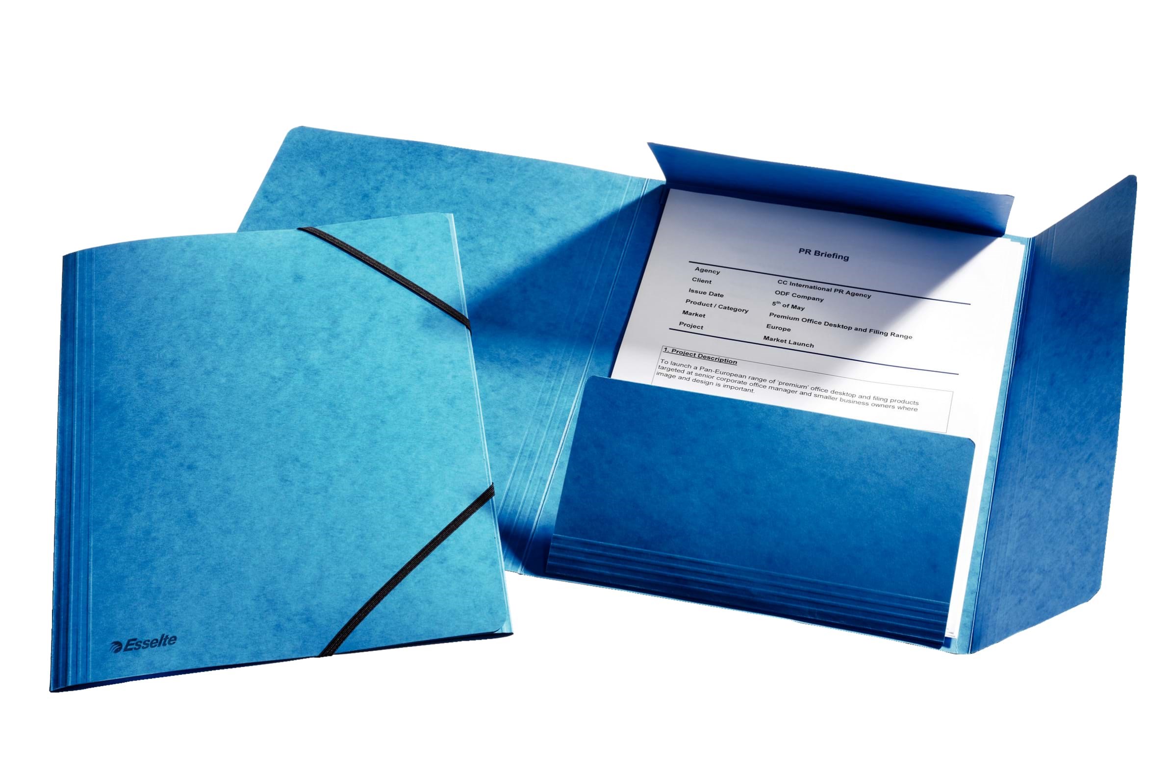 Esselte 3-flap Folder Elastic Cardboard A4 Blue - Mappenund Clipboards 1326502
