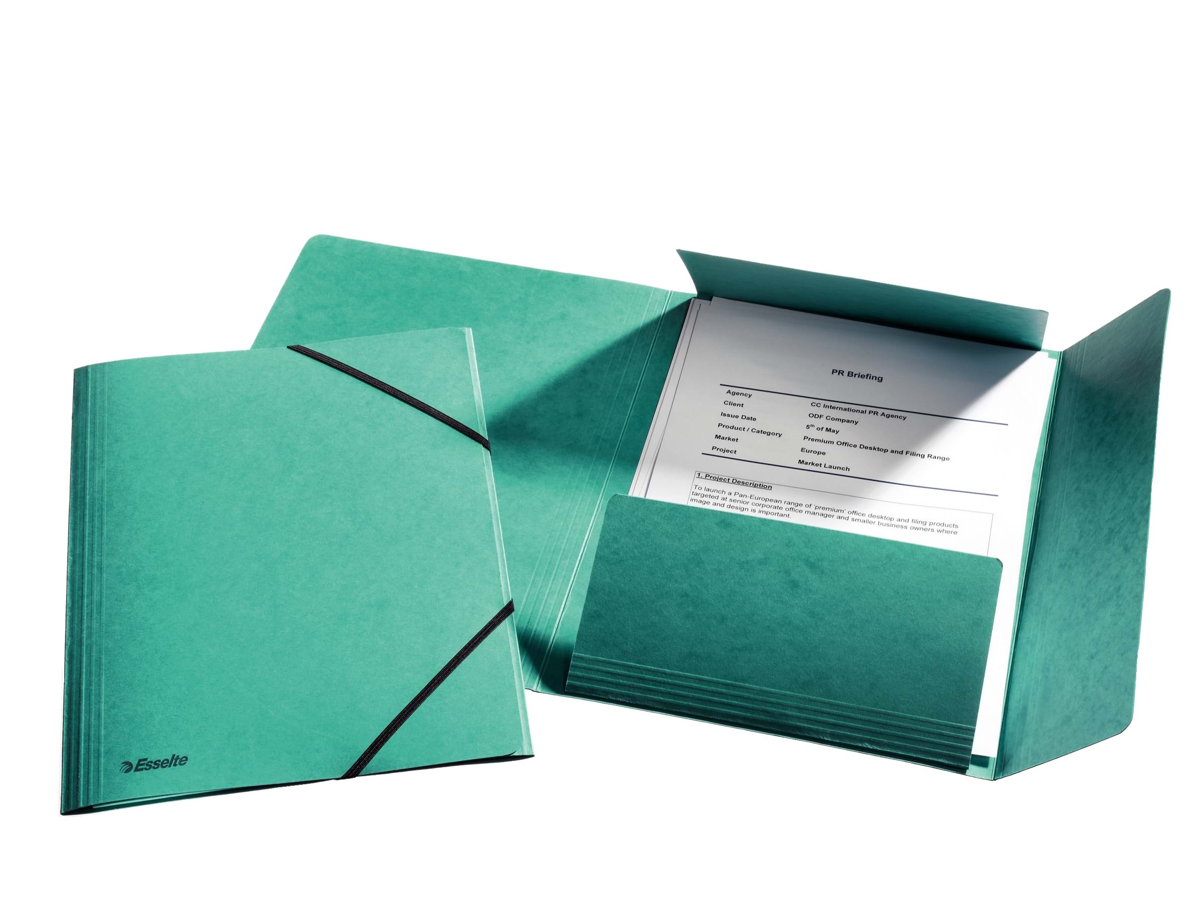 Esselte 3-flap Folder Elastic Cardboard A4 Green - Mappenund Clipboards
