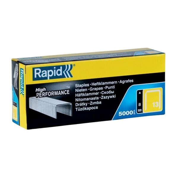 Rapid 13/8 8mm Galvanised Staples (Box 5000) - Locher Und Tacker 11835600