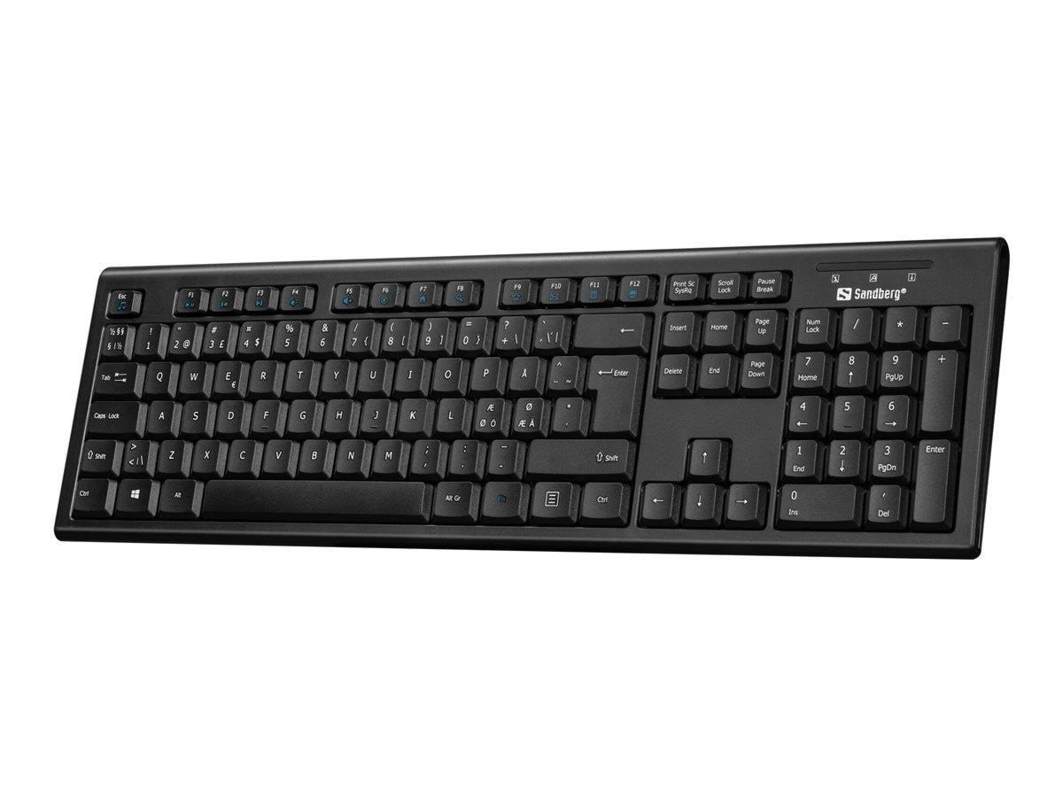 Sandberg Usb Wired Office Keyboard - Tastatur - Full-size - Nordic Iso - Schwarz - Tastaturen