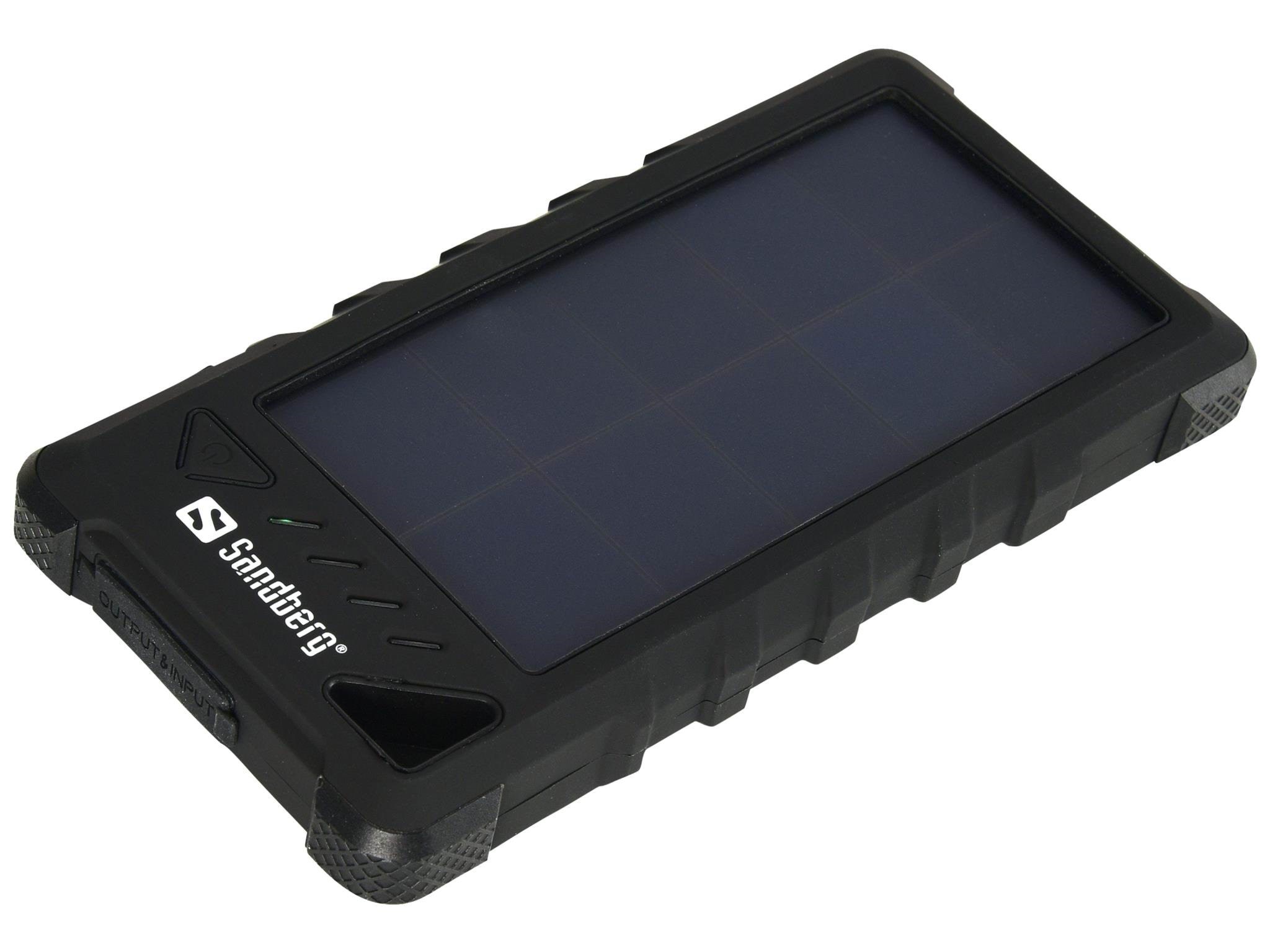Sandberg Outdoor Solar Powerbank 16000 - Solar Power Bank Li-ion - 16000 Mah - Powerbank Akku Schwarz 420-35