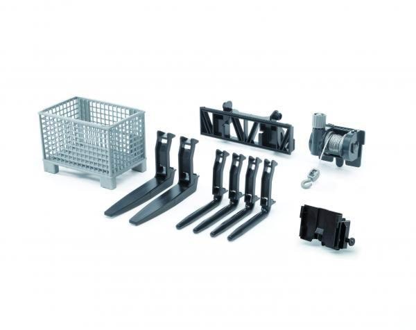 Bruder Accessories: Box-type Pallet Winch And Forks f.Frontloader - Spielzeugauto