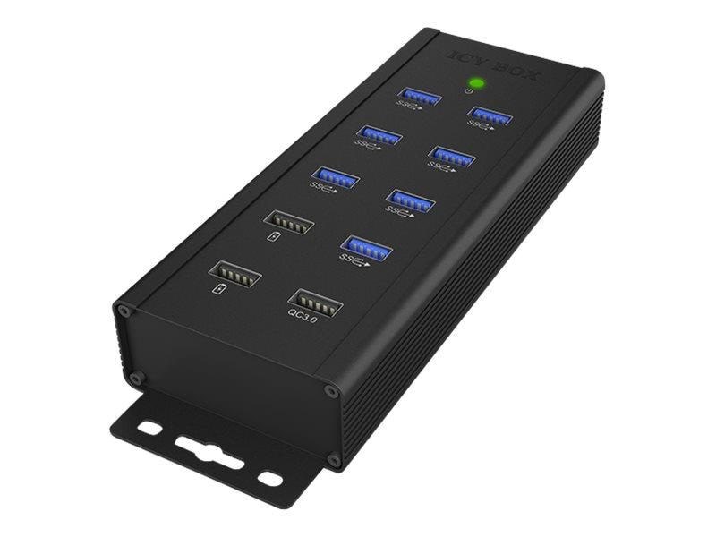 Icy Box 7-port - Usb 3.0 Usb-hubs - Usb 3.2 - 7 - Schwarz - Usb Hubs Ib-hub1703-qc3