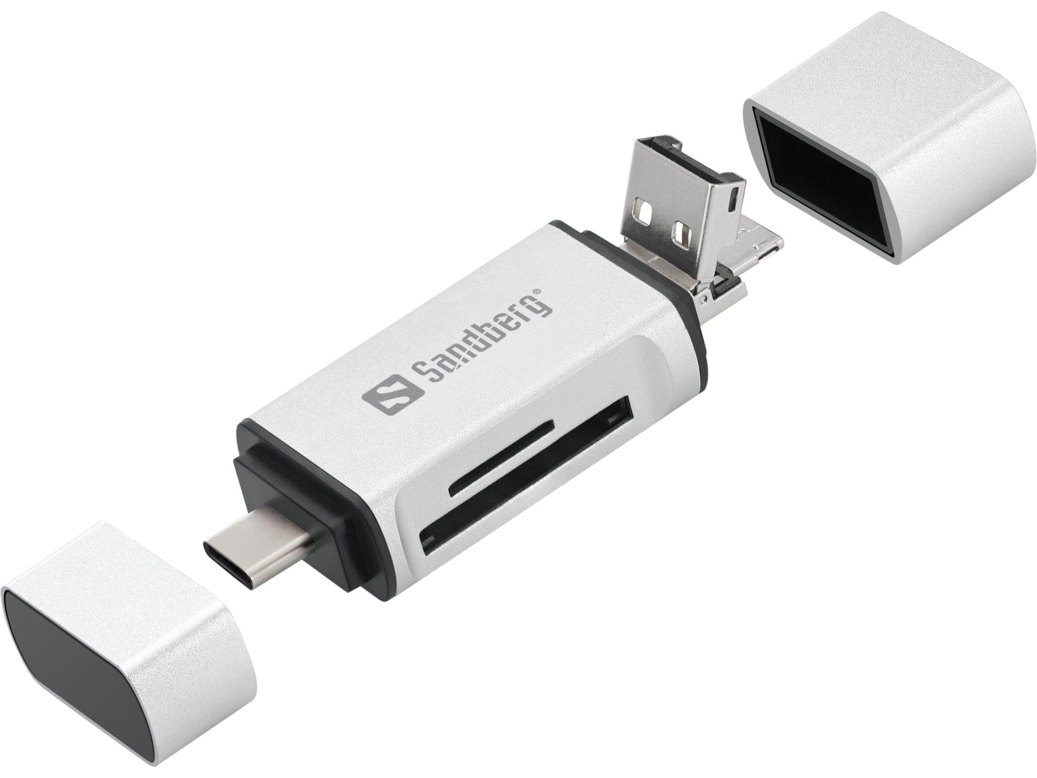 Sandberg Card Reader - Usb-c | Usb-a | Micro-usb | Sd/micro SD - Speicherkarten Lesegeraetadapter