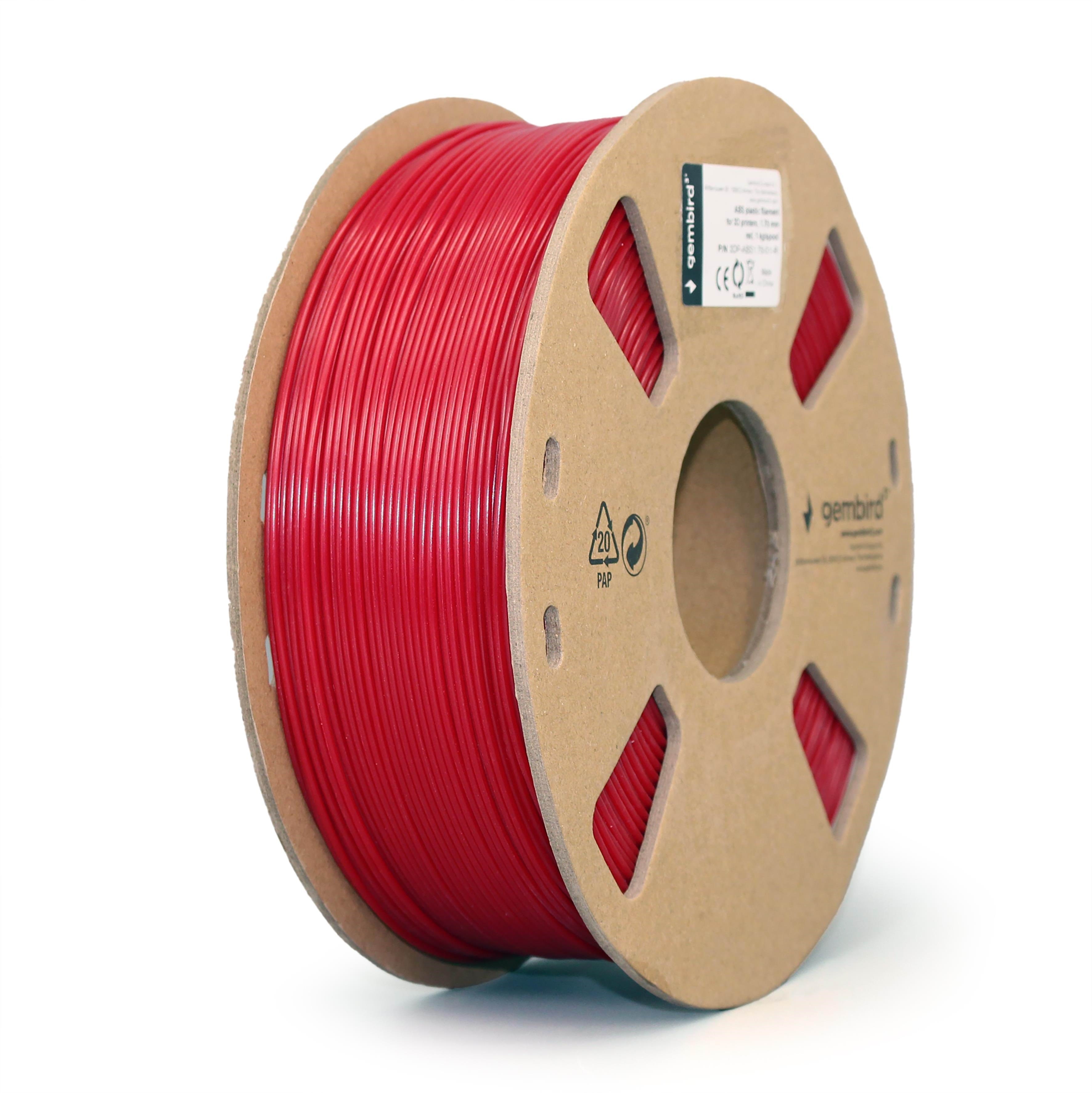 Gembird Abs Filament - Rot - 1.75mm ø - 1 kg - Filament 3D Drucker