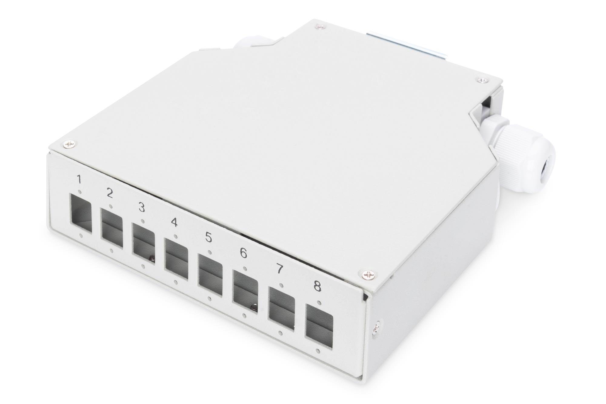 Digitus Dn-96891 Din Rail Splice Box For 8 Lc/dx Couplers Color Grey - Netzwerkzubehoer
