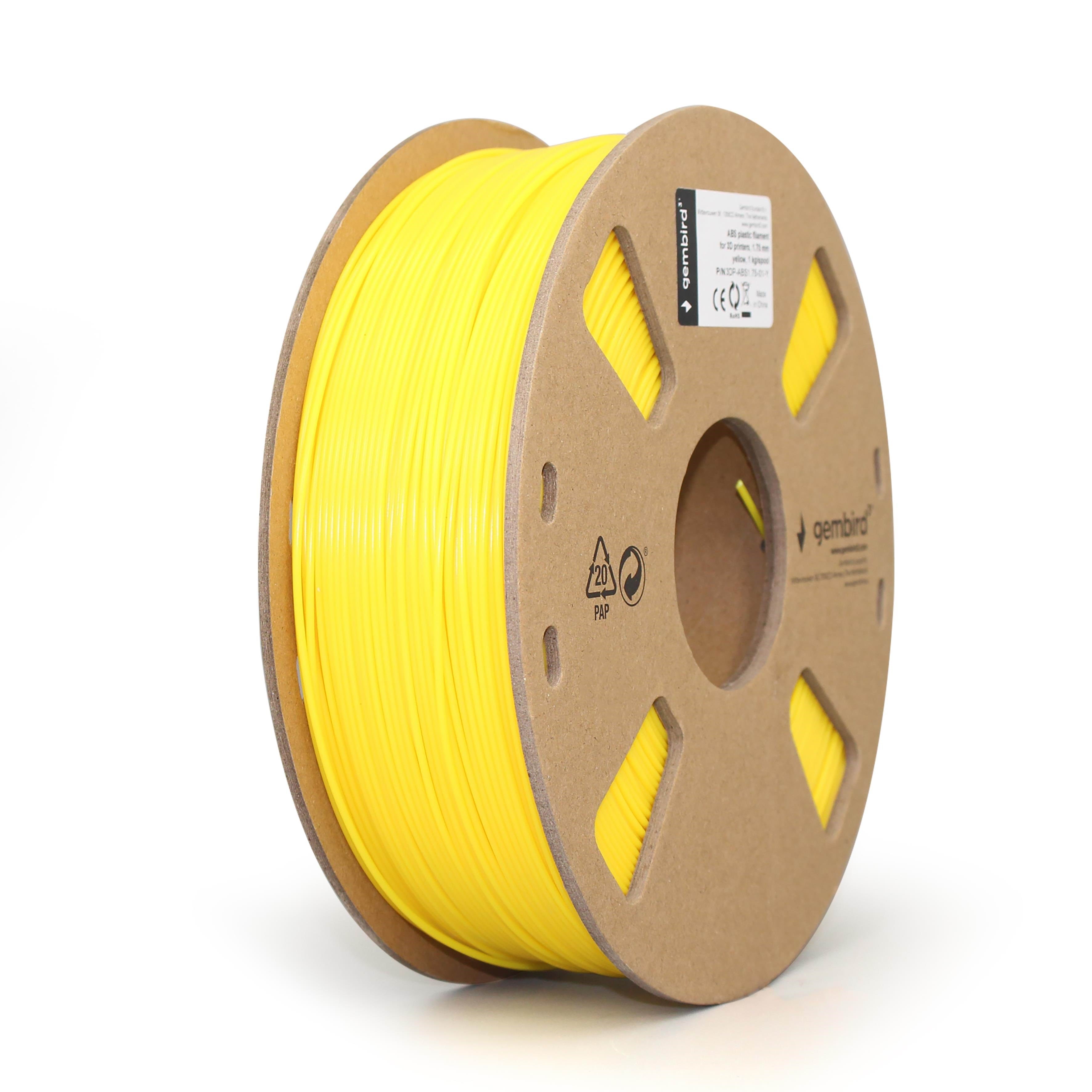 Gembird Abs Filament - Yellow - 1.75mm ø - 1 kg - Filament 3D Drucker