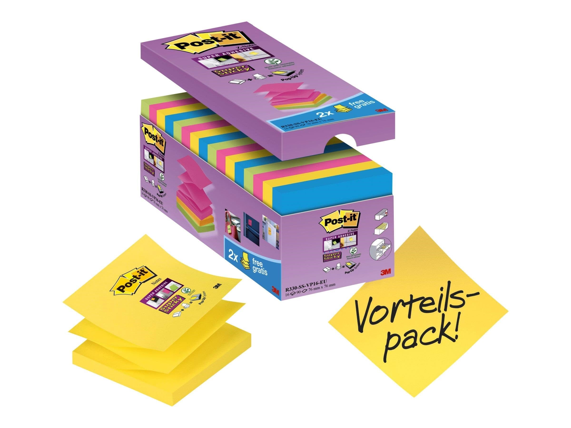 3M Post-it Super Sticky Z-notes R330-ssvp16-eu - Bloecke Formulare Und Notizbuecher