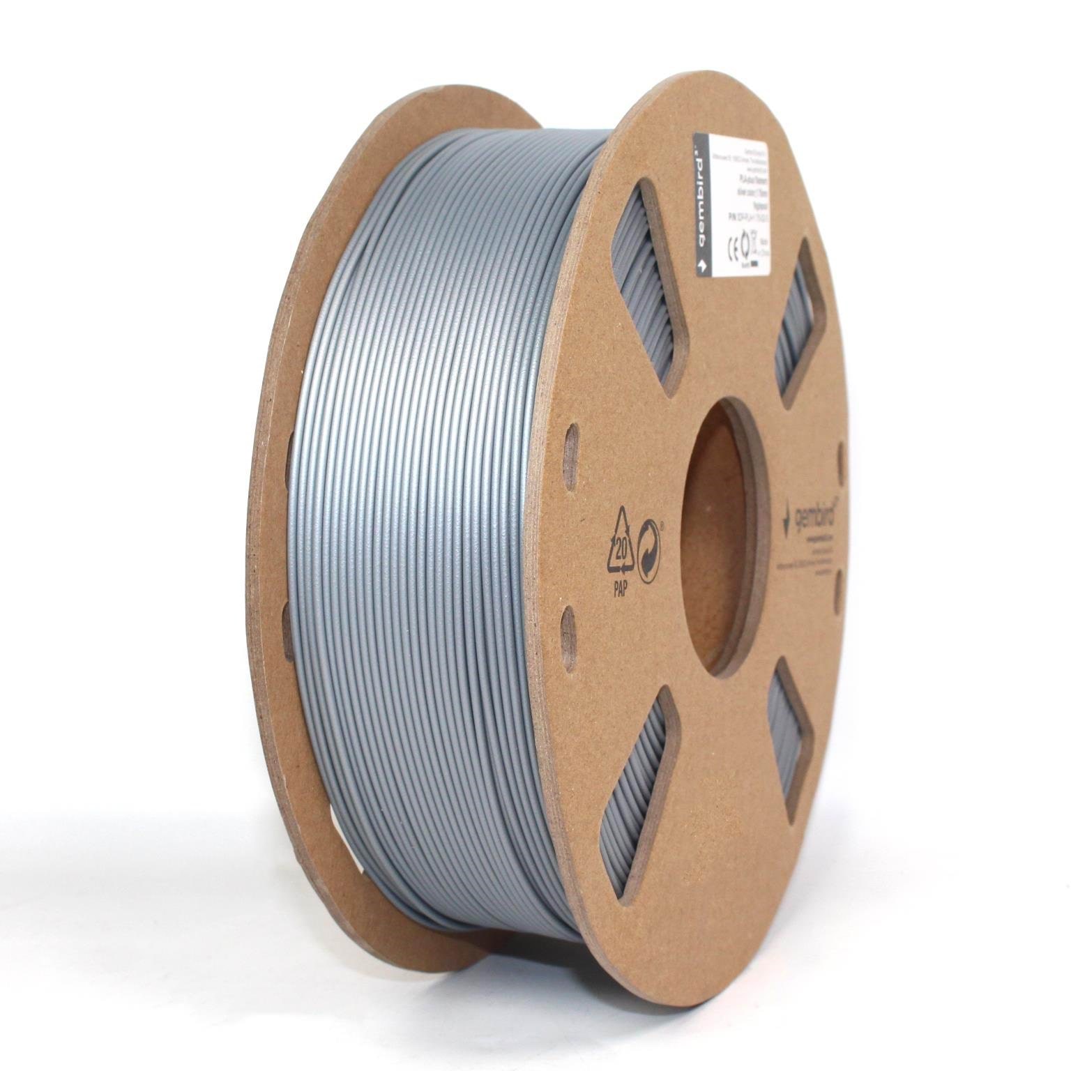 Gembird Pla Filament - Silber - 1.75mm ø - 1 kg - Filament 3D Drucker