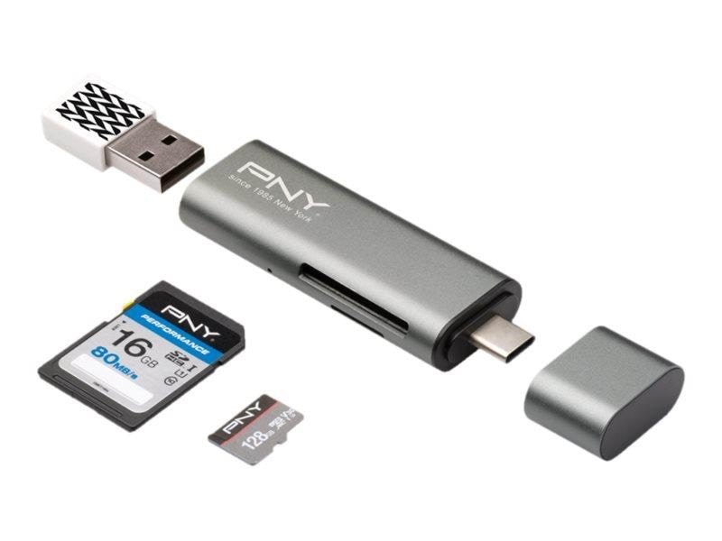 Pny Usb-c Card Reader + Usb-a Adap Accs - Speicherkarten Lesegeraetadapter