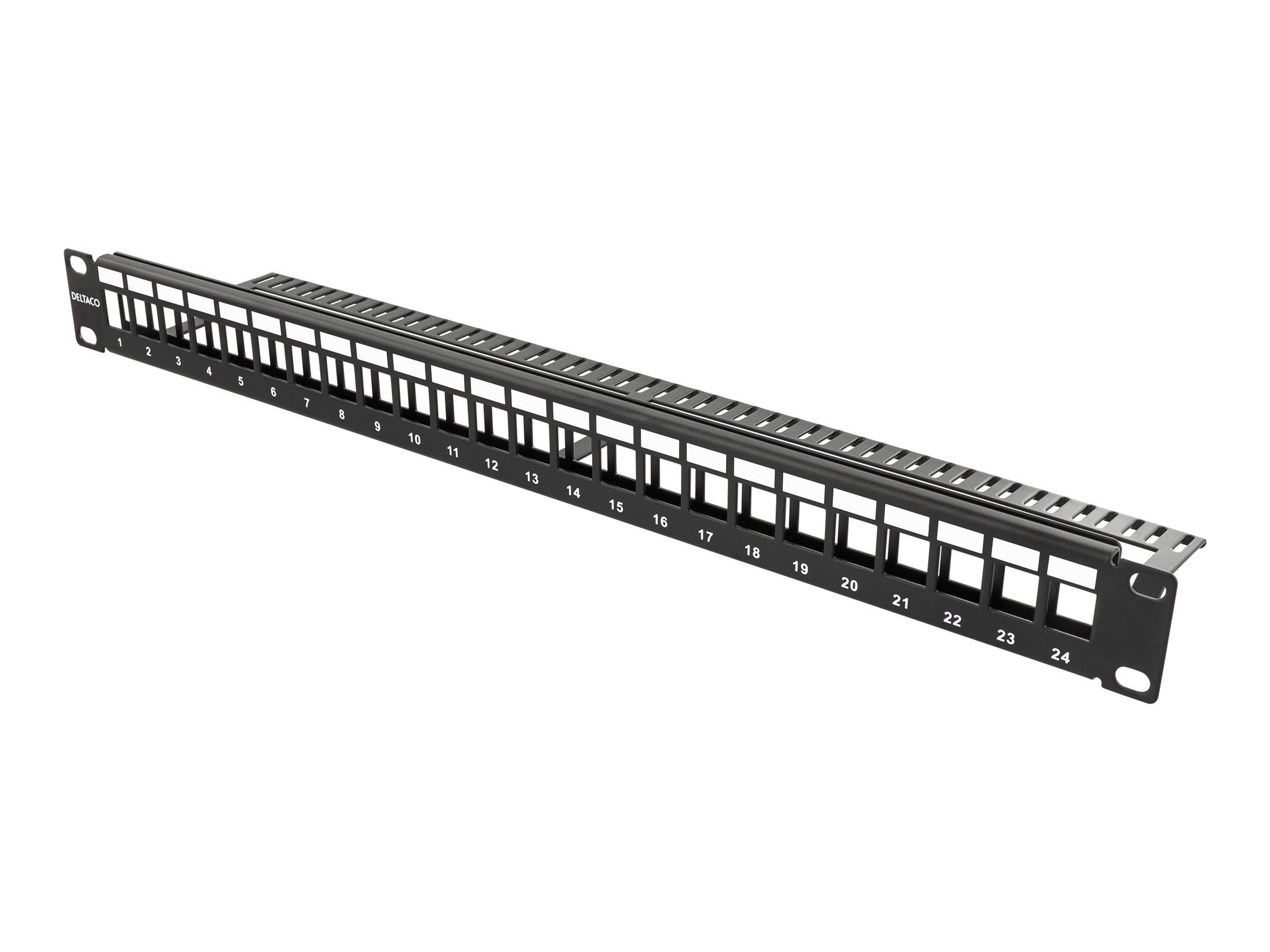 Deltaco Patch Panel 24-port 1U 19" Without Connectors - Netzwerkzubehoer Pan-113