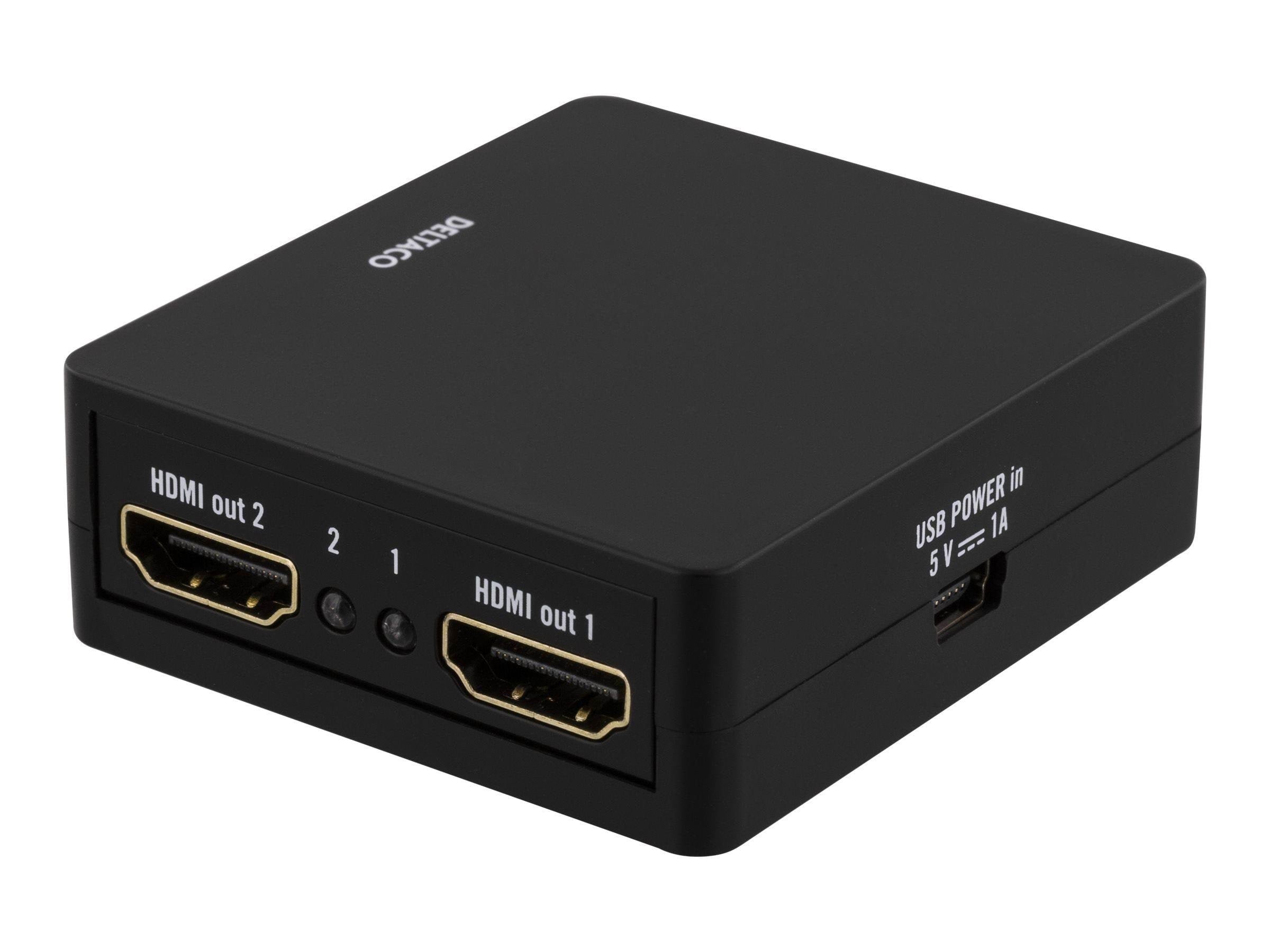 Deltaco Hdmi Splitter 1x Hdmi in 2x Hdmi Out 6. - Video Audio Switcher