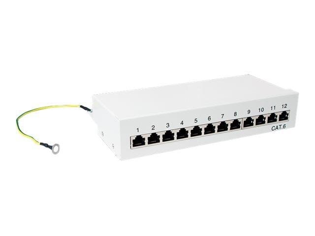 Logilink Np0017a Cat.6 Patch Panel 12-port Shielded Desktop Light Grey - Netzwerkzubehoer