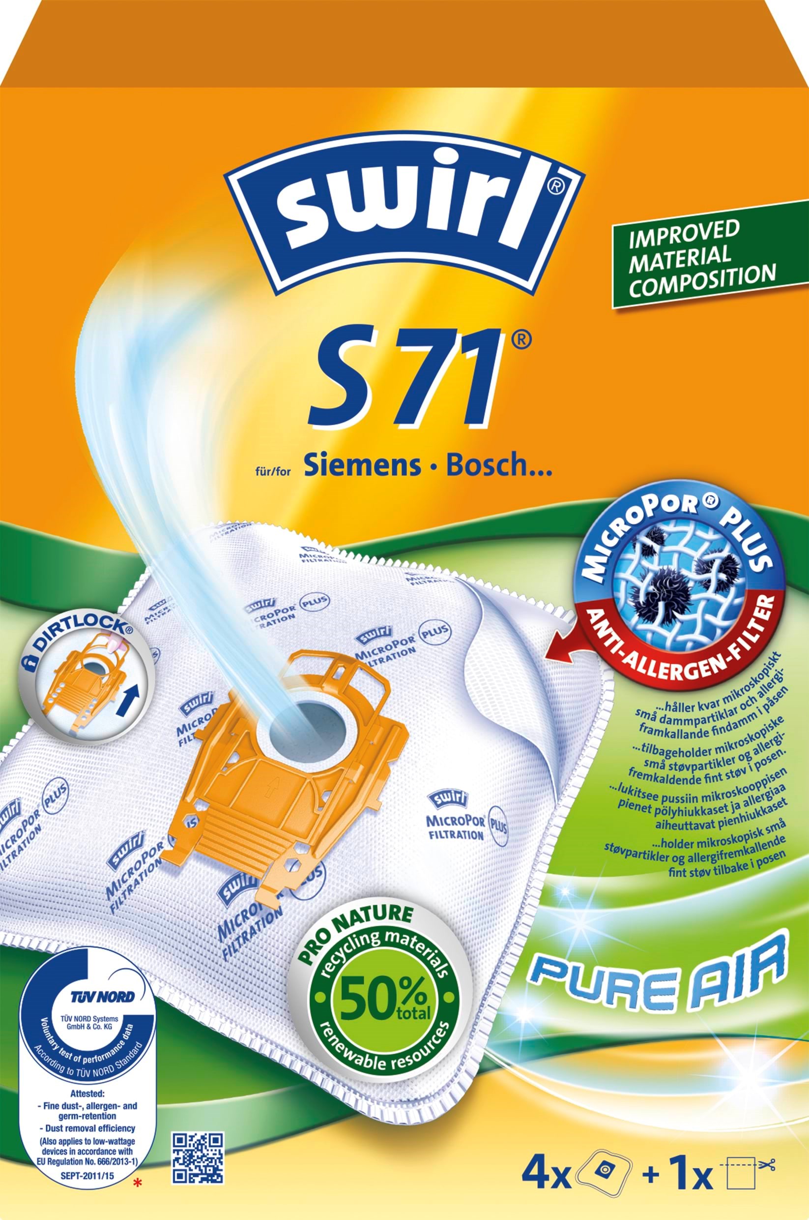 Swirl Model S71 MP Airspace - 4 Pcs - Staubsaugerbeutel