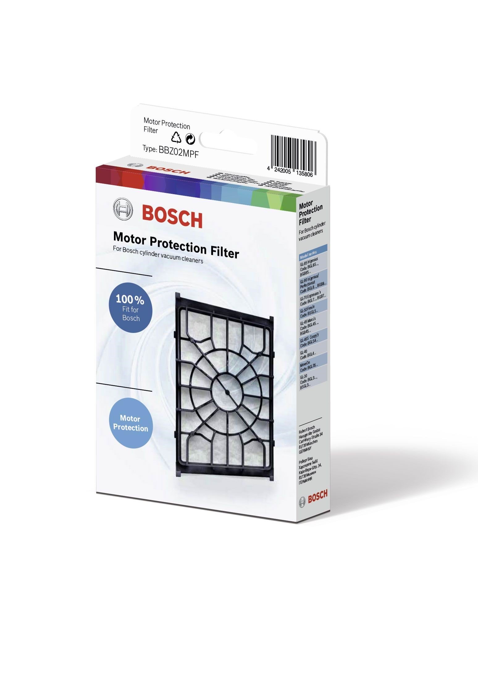 Bosch Motor Protectionfilter Bbz02mpf - Staubsauger Zubehoer