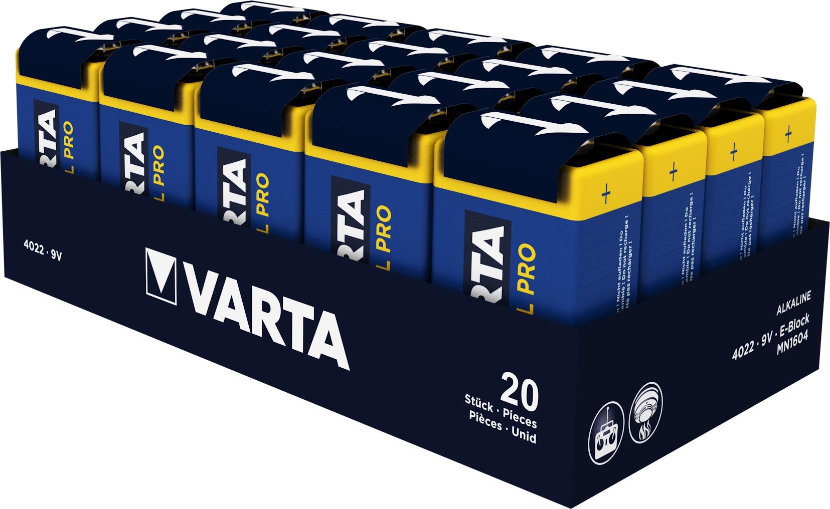 Varta Industrial Pro 9V Alkaline (20-pack) - Batterien Und Akkus 04022 211 111