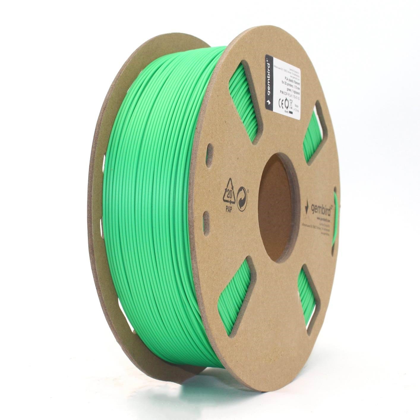 Gembird Pla Filament - Green - 1.75mm ø - 1 kg - Filament 3D Drucker