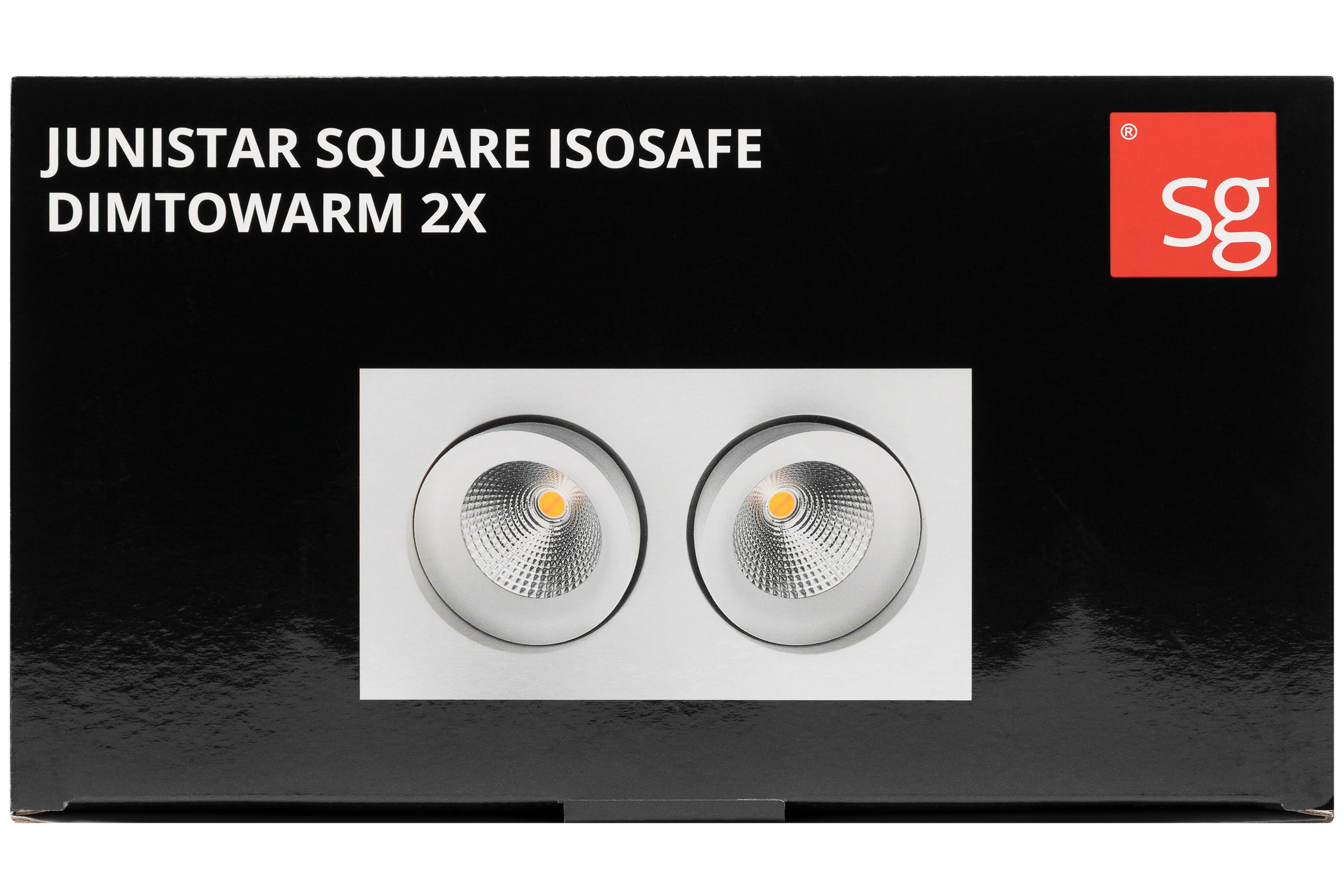 SG Armaturen Junistar Square Isosafe Dimtowarm Black 2x7w - Lampen