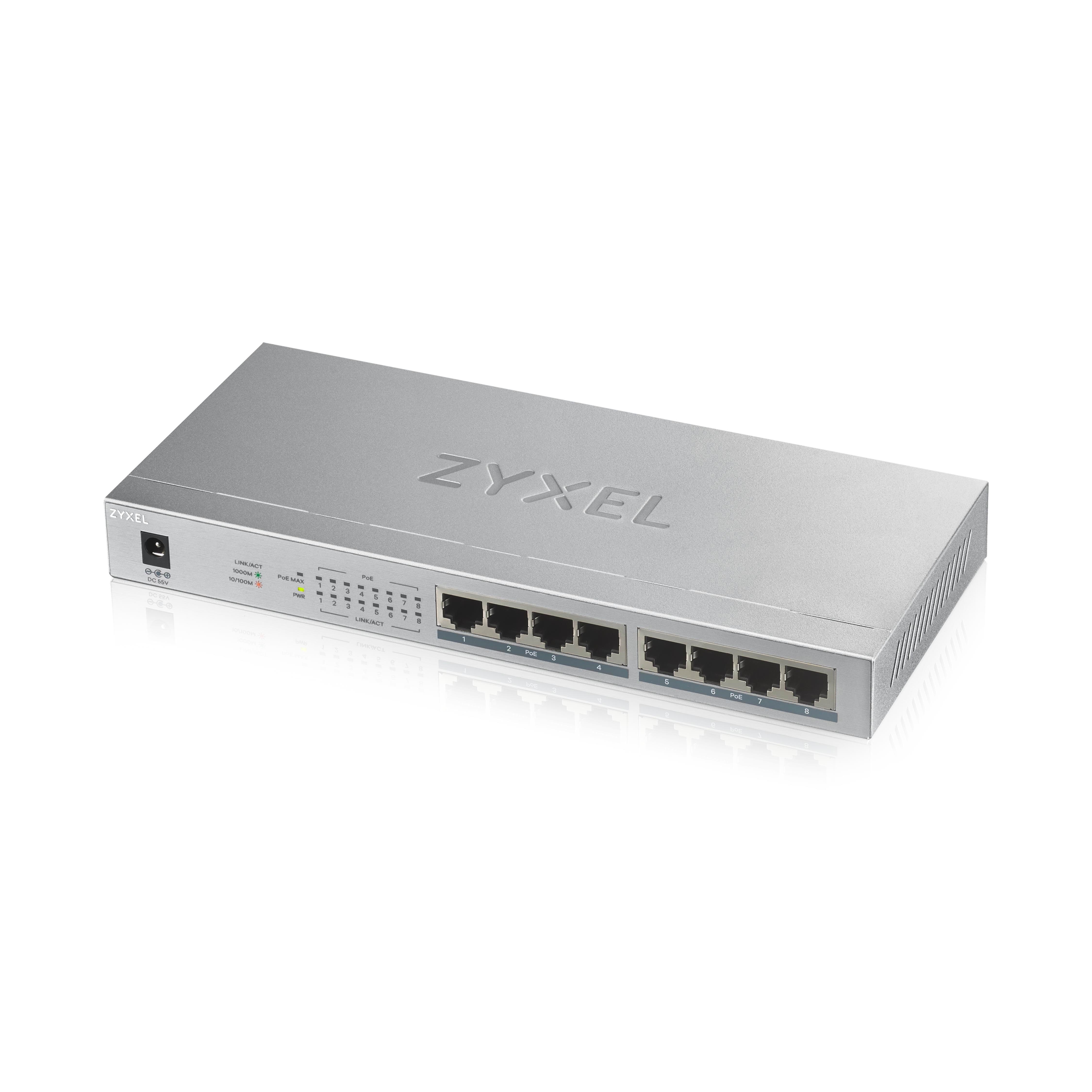 Zyxel Gs1008hp 8-port Gbe Unmanaged Poe+ (60w) Switch - Switches