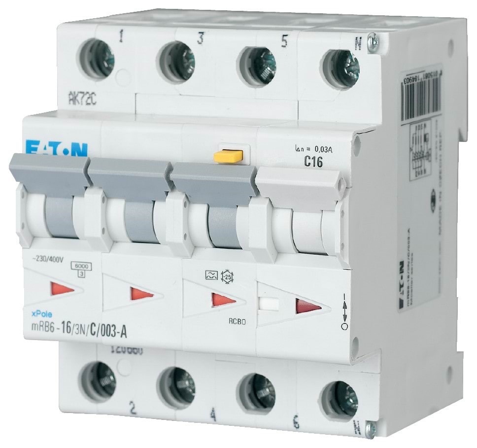 Eaton Mrb6-16/3n/c/003-a - Combined Residual Circuit And Miniature - Komponenten Fuer Schaltkaesten Und Schraenke 120660