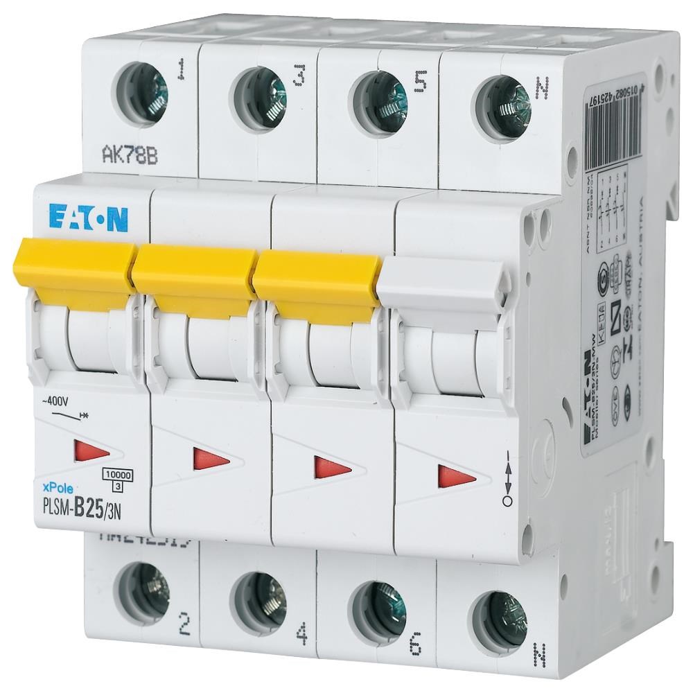 Eaton Pls6-c25/3n-mw - Miniature Circuit Breaker Mcb - Komponenten Fuer Schaltkaesten Und Schraenke 243020