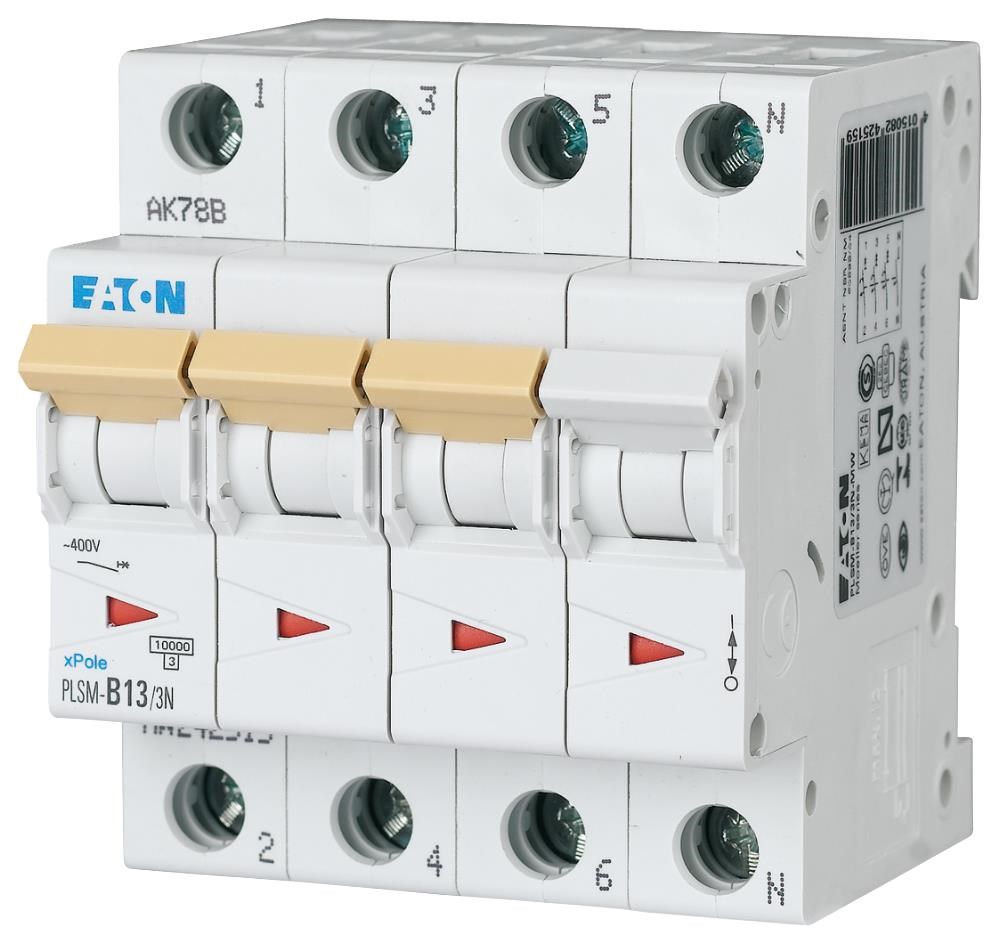 Eaton Pls6-c13/3n-mw - Miniature Circuit Breaker Mcb - Komponenten Fuer Schaltkaesten Und Schraenke