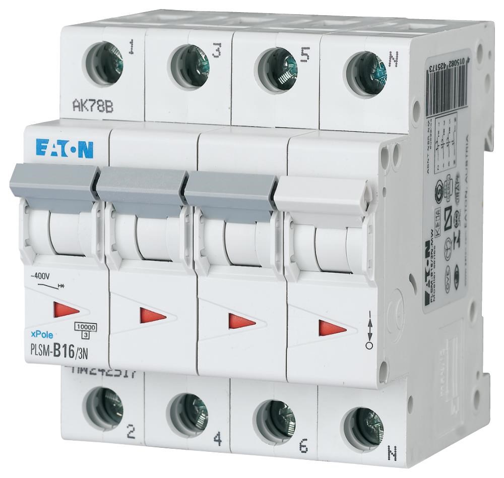 Eaton Plsm-c16/3n-mw - Miniature Circuit Breaker Mcb - Komponenten Fuer Schaltkaesten Und Schraenke