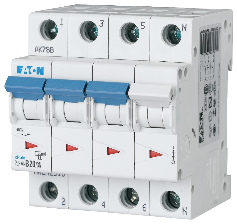 Eaton Plsm-c20/3n-mw - Miniature Circuit Breaker Mcb - Komponenten Fuer Schaltkaesten Und Schraenke 242544