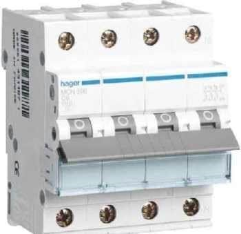 Hager Miniature Circuit Breaker Mcb 3p+n 6ka C-16a - Komponenten Fuer Schaltkaesten Und Schraenke Mcn616e